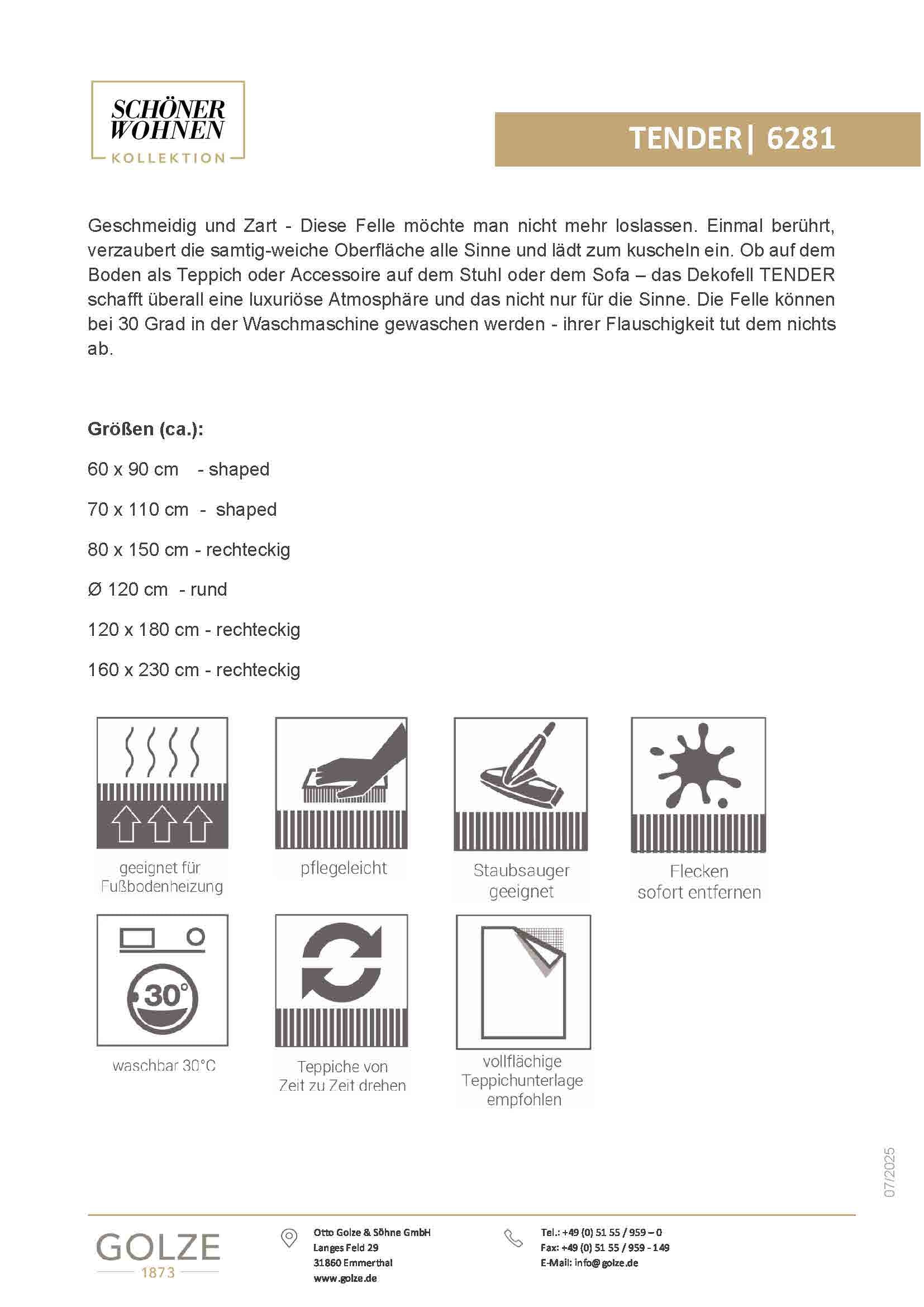 SCHÖNER WOHNEN-Kollektion Fellteppich »Tender« rechteckig 26 mm Höhe besonders weich durch Microfaser, Kunstfell, waschbar, Wohnzimmer