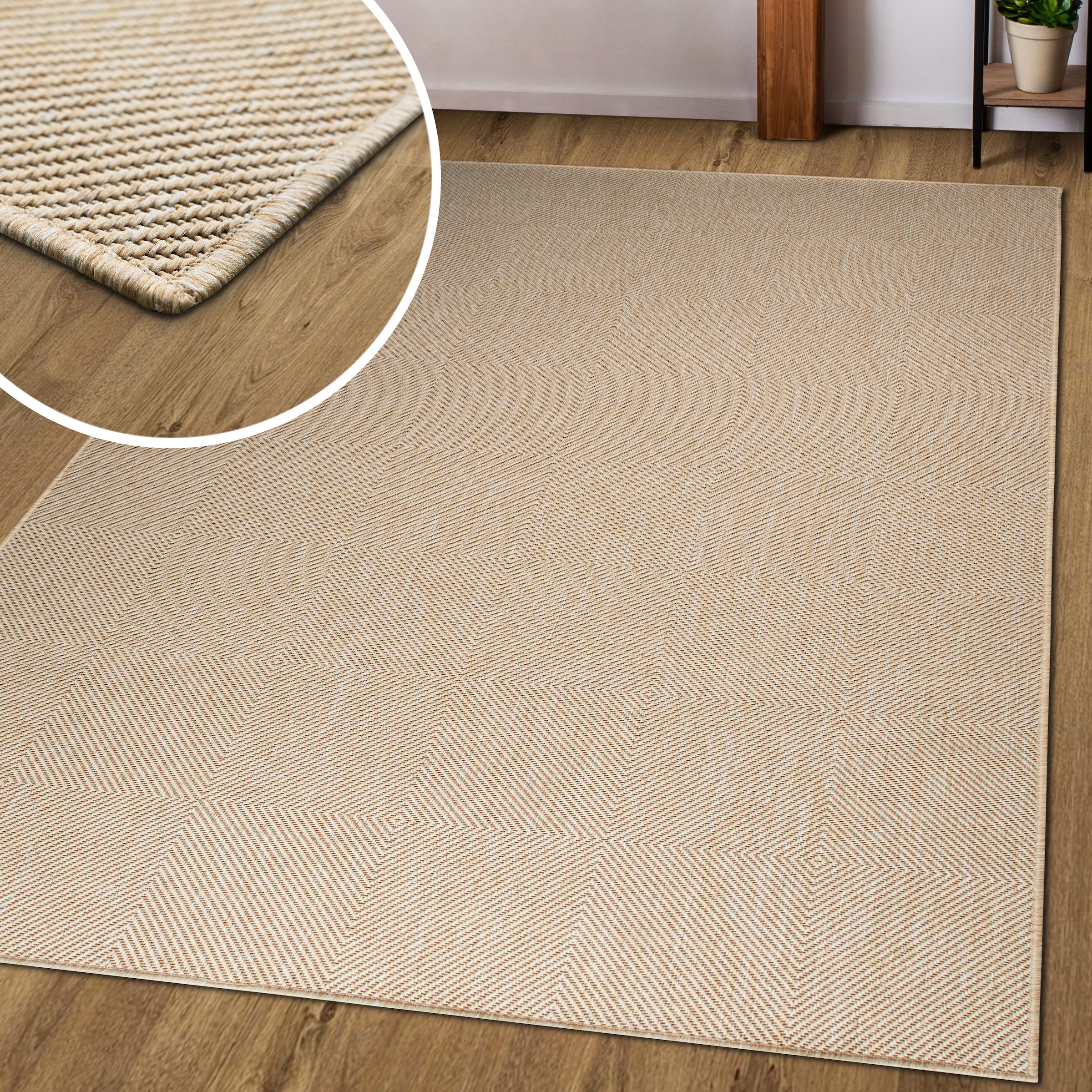 GOODproduct Teppich »Anna, auch als Läufer erhältlich« rechteckig 3 mm Höhe In- und Outdoor geeignet, Sisal-Optik, Wetterfest & UV-beständig