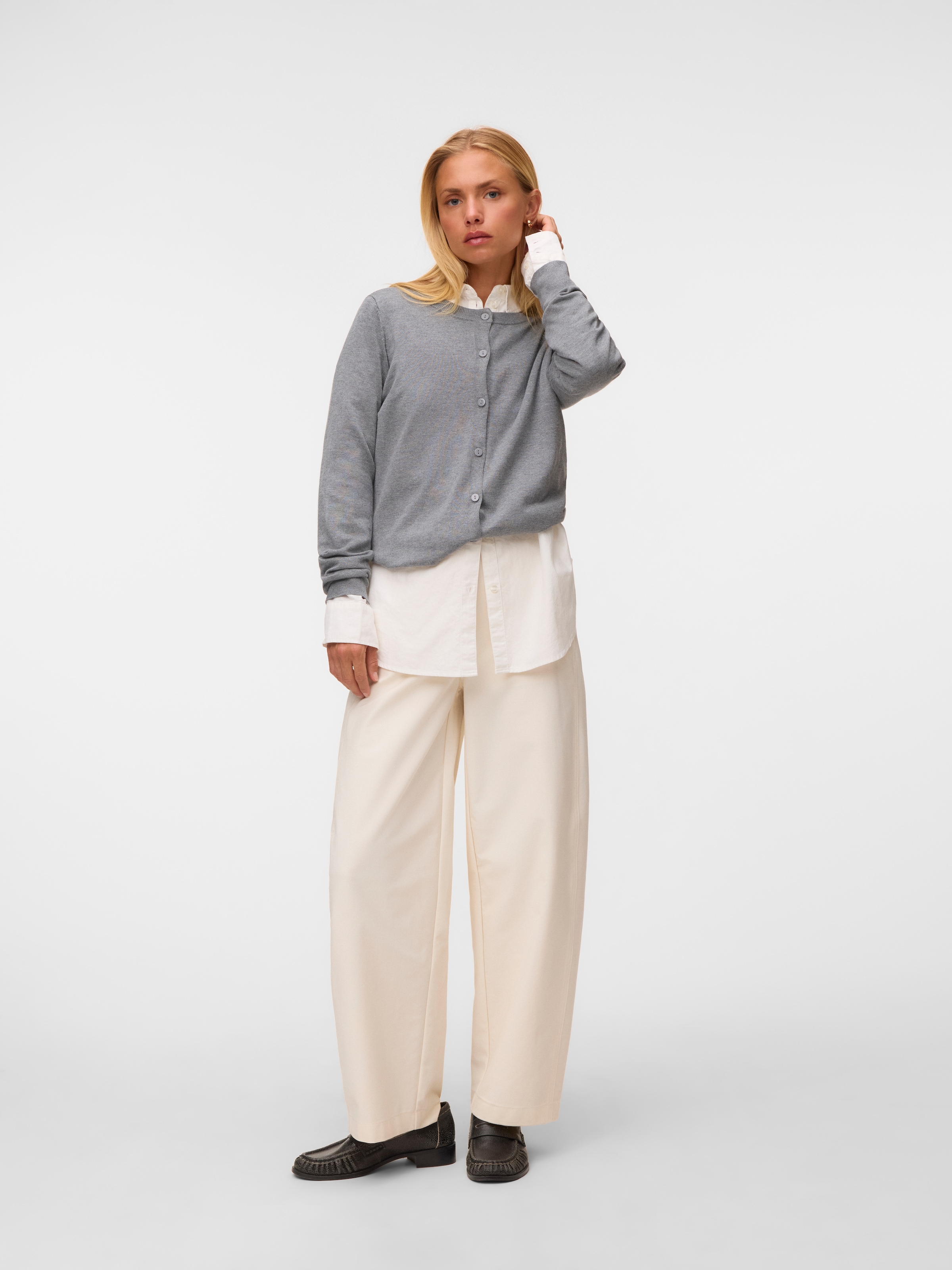 Vero Moda Veste en tricot »VMSILJE LS O-NECK CARDIGAN NOOS« mélange viscose, coupe régulière