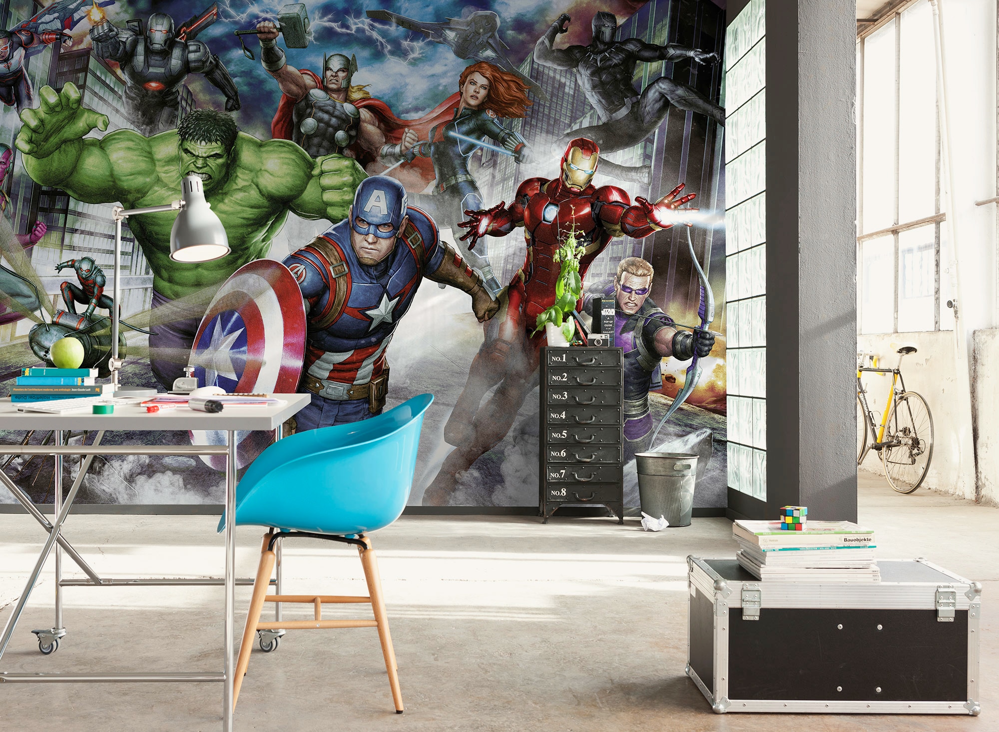 Image of Komar Kindertapete "Marvel Avengers Assemble" bedruckt glatt