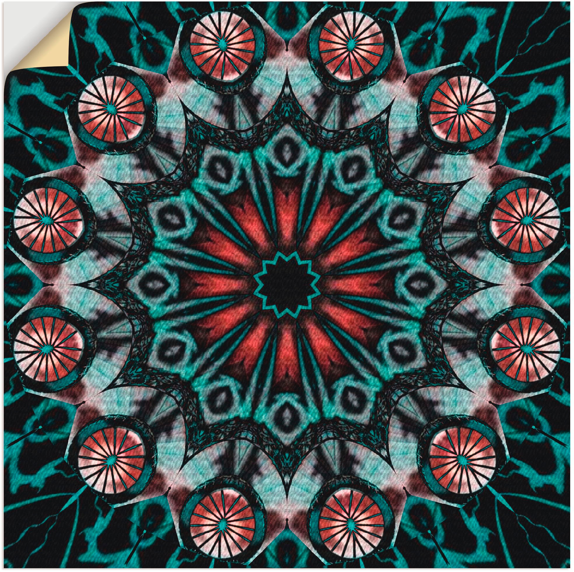 Image of Artland Wandbild »Mandala Schutz des Kriegers«, Muster, (1 St.), in vielen Grössen & Produktarten - Alubild / Outdoorbild für den Aussenbereich, Leinwandbild, Poster, Wandaufkleber / Wandtattoo auch für Badezimmer geeignet bei Ackermann Versand Schweiz