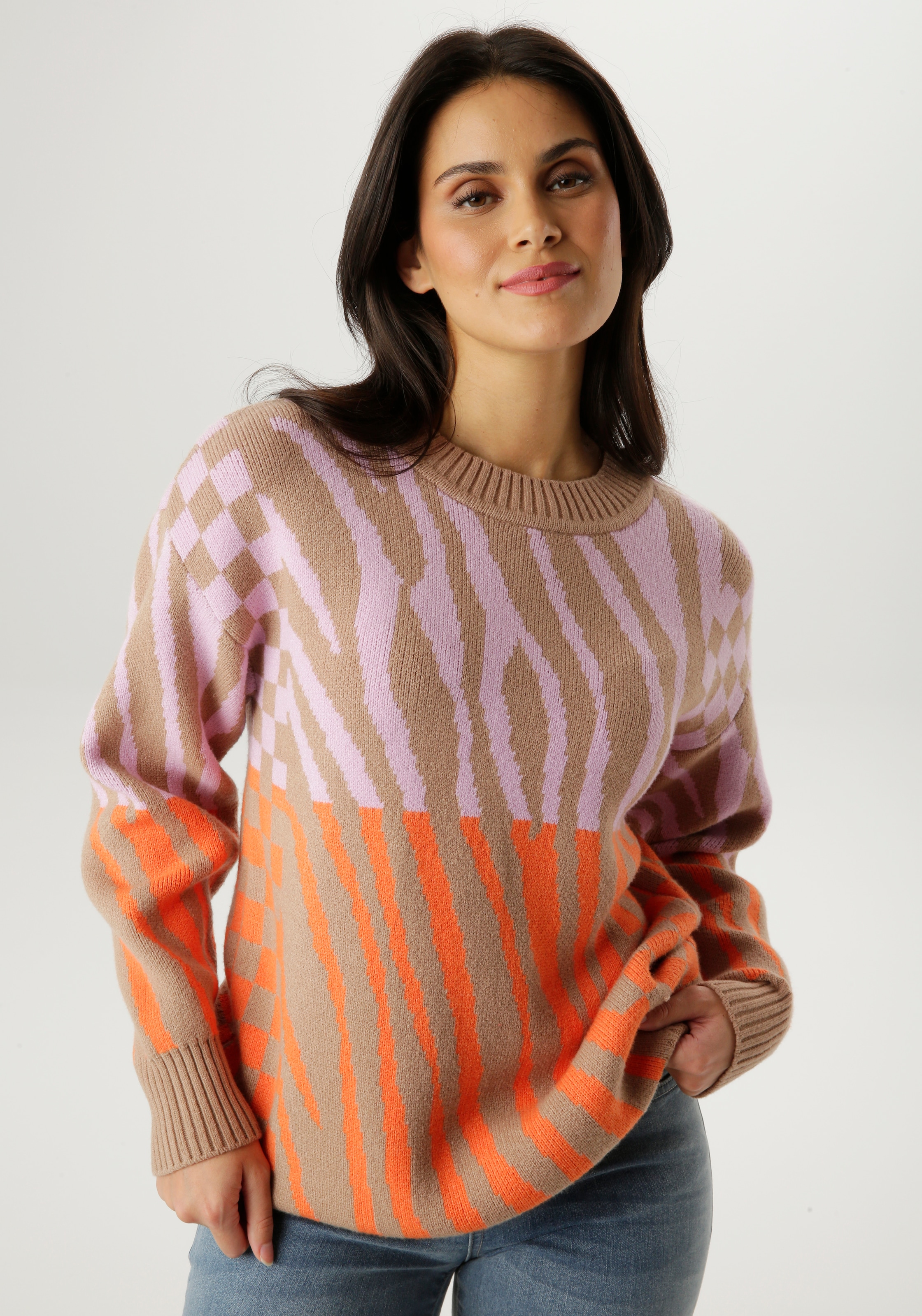 Image of Aniston SELECTED Strickpullover mit fantasievoller Animal-Musterung - NEUE KOLLEKTION