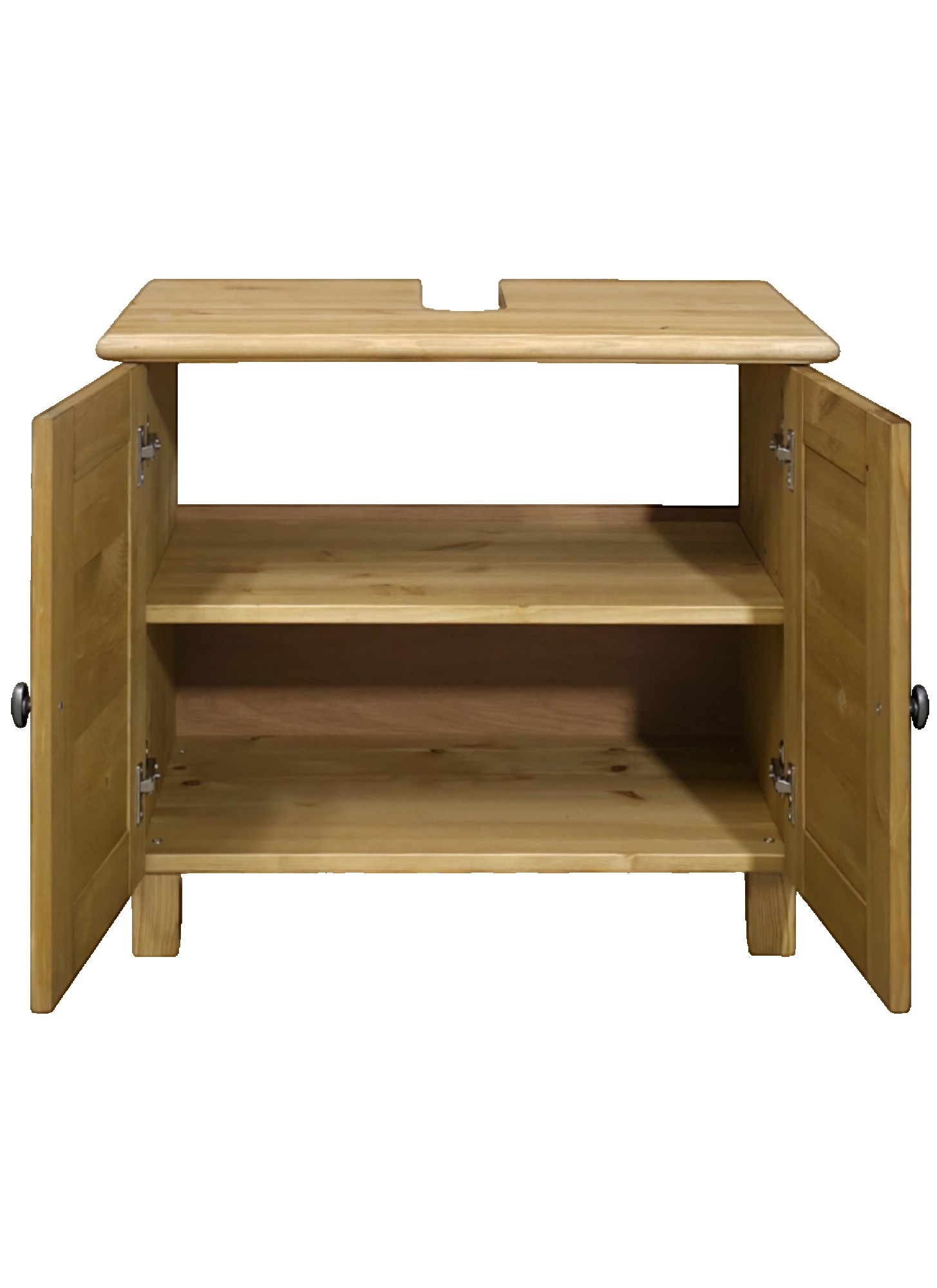 GOODproduct Waschbeckenunterschrank »Rauna« aus massiver Kiefer, Breite 64 cm, Rillenoptik, made in EU