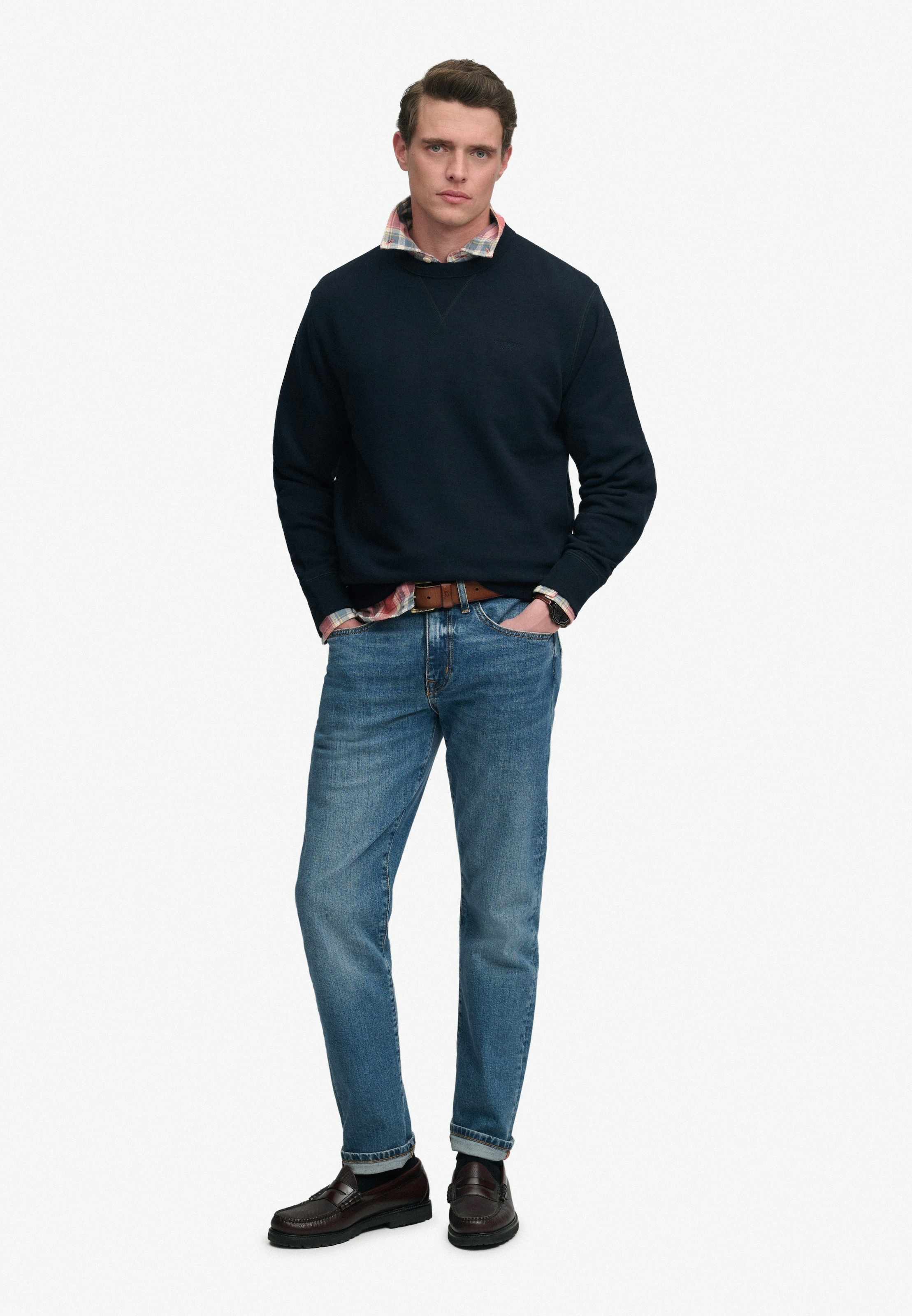 Superdry Sweatshirt »ESSENTIAL STACKED LOGO CREW«, Baumwollmischung

