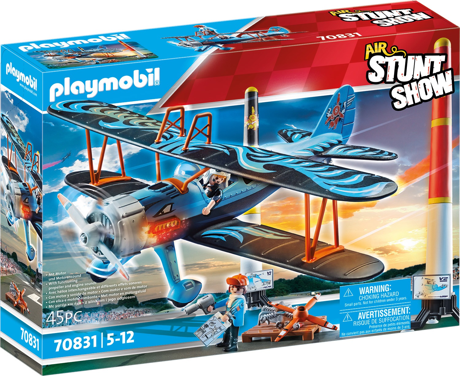 Image of Playmobil® Konstruktions-Spielset »Doppeldecker "Phönix" (70831), Air Stuntshow«, (45 St.), mit Soundeffekten; Made in Germany bei Ackermann Versand Schweiz