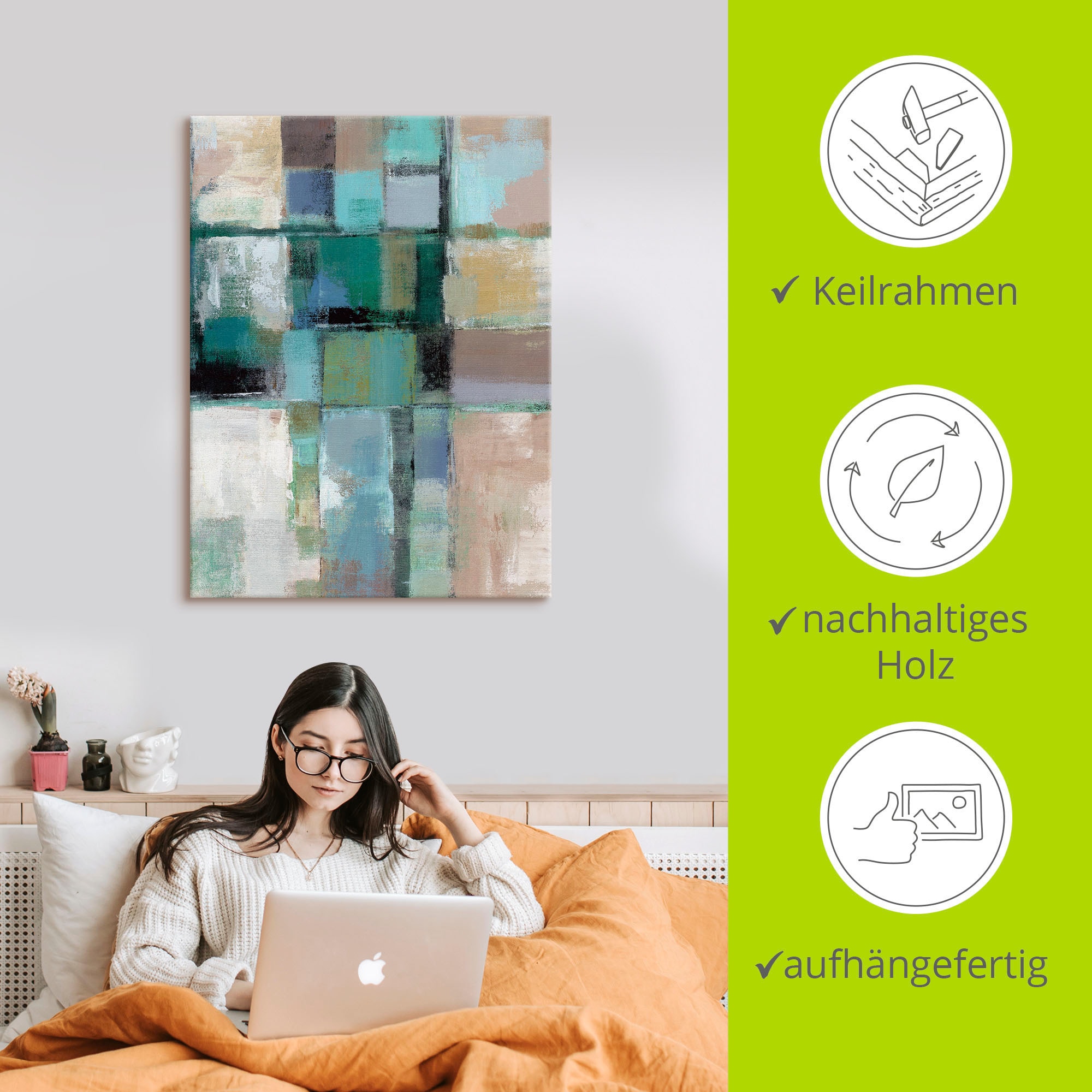 Artland Tableau sur toile »Inselfarben II« 1 cuis tlg. auf Holzrahmen gespannt