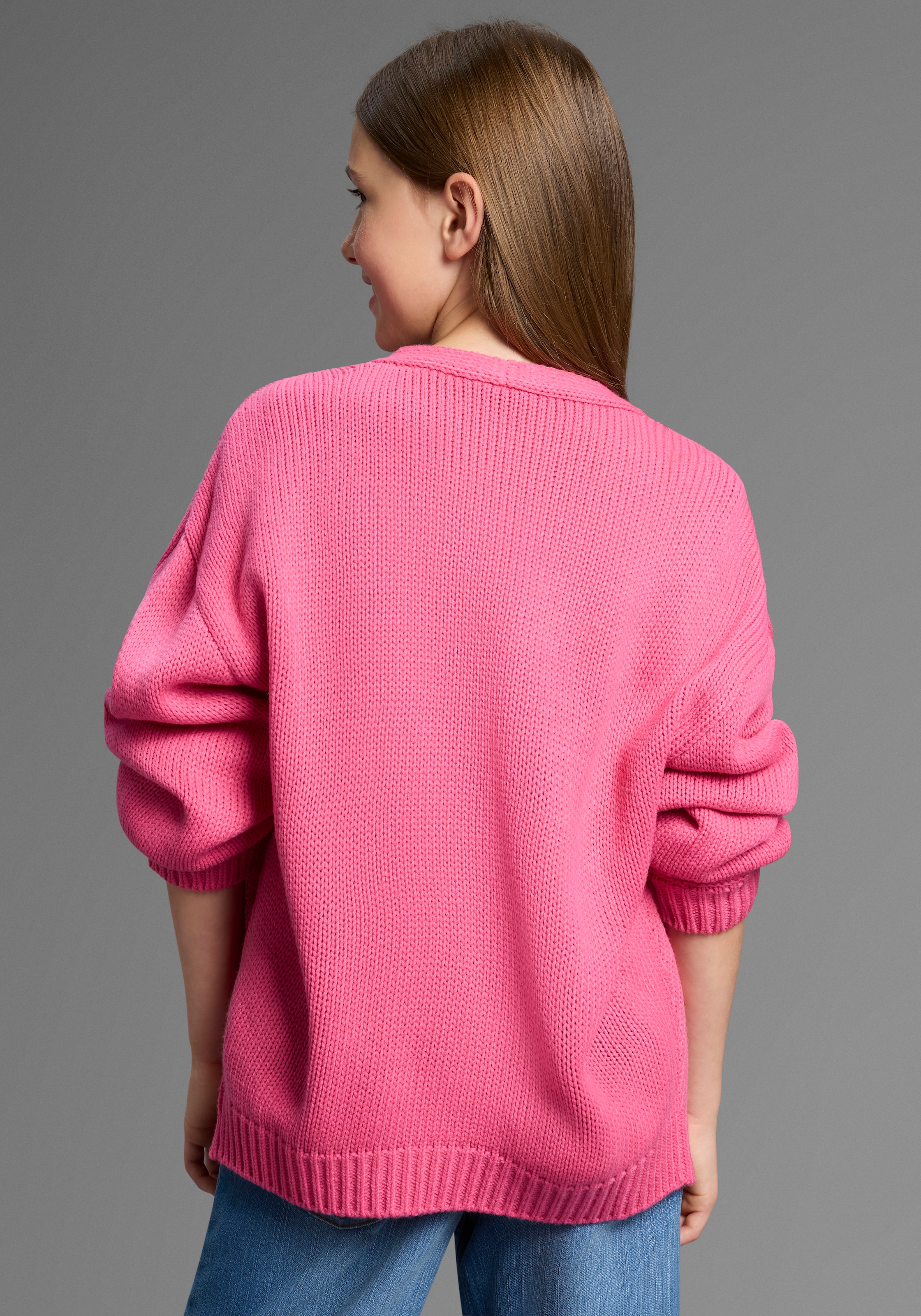 Bruno Banani Veste en tricot »Cardigan, Strickjacke in offener weiter Form« NEU: BRUNO BANANI für TEENS! Lockerer, weicher Strick