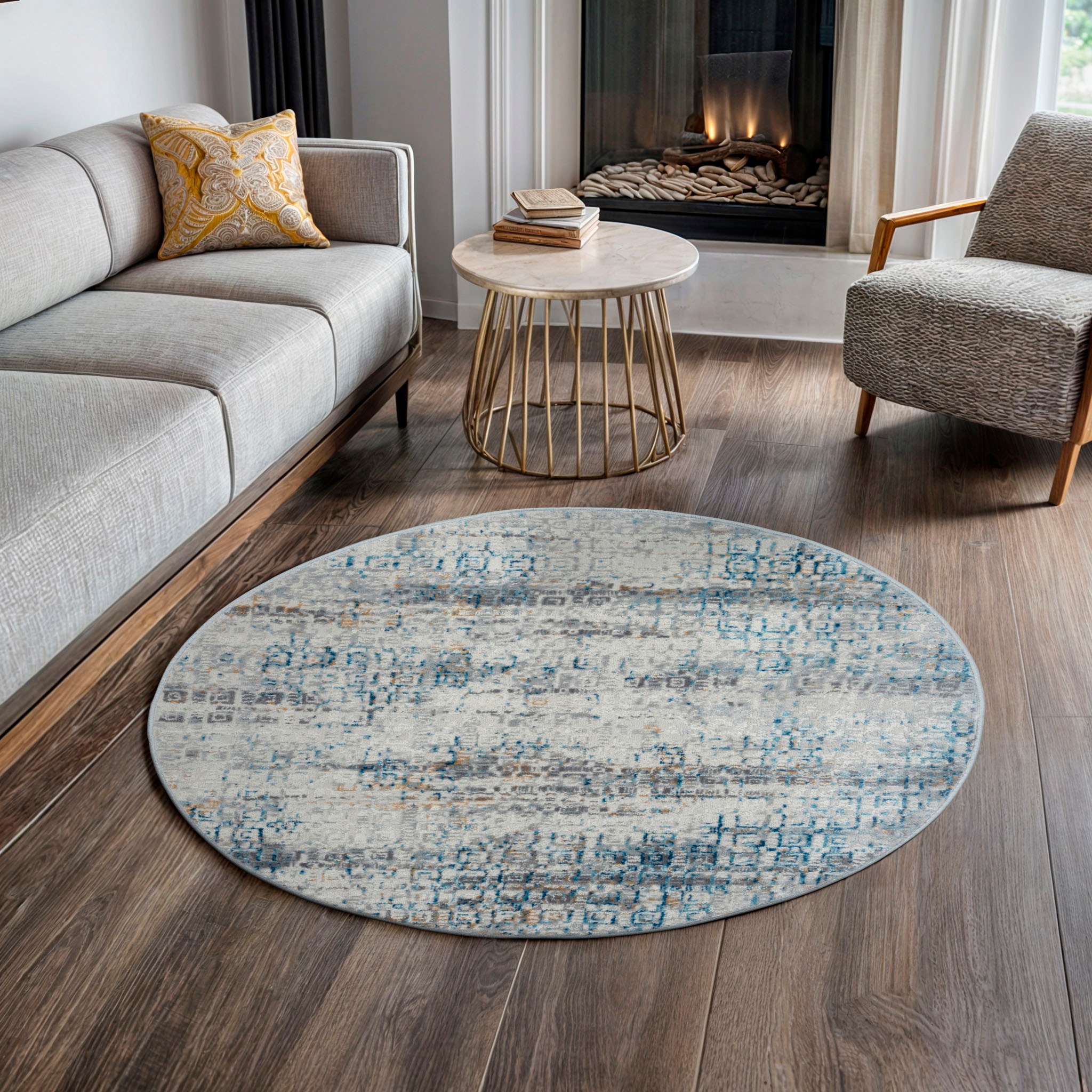 Image of GOODproduct Teppich "Jaxyn" rund 8 mm Höhe Kurzflor, modernes Design, pflegeleicht, Wohnzimmer