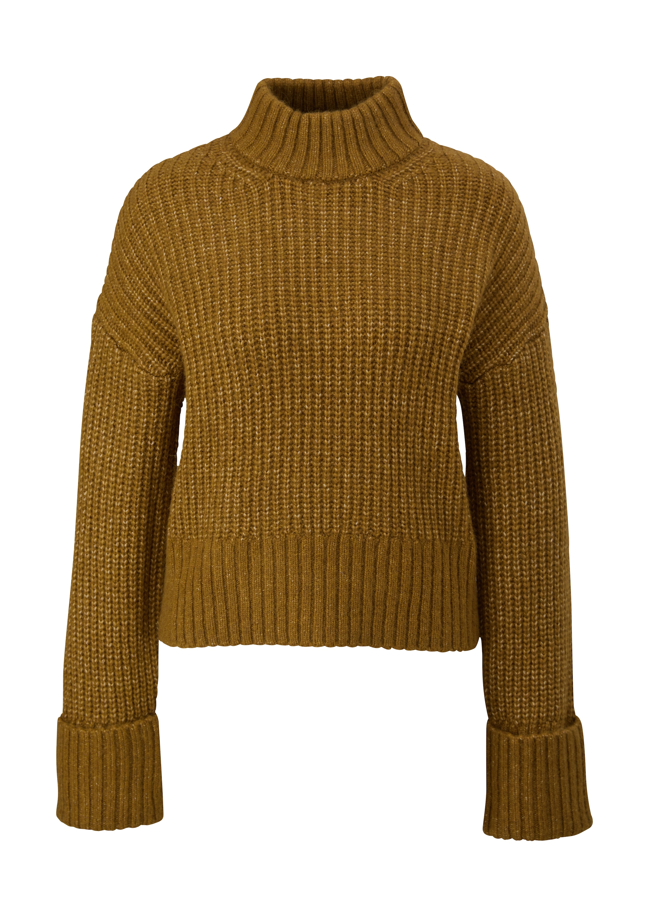 QS Strickpullover, mit fixiertem Umschlag