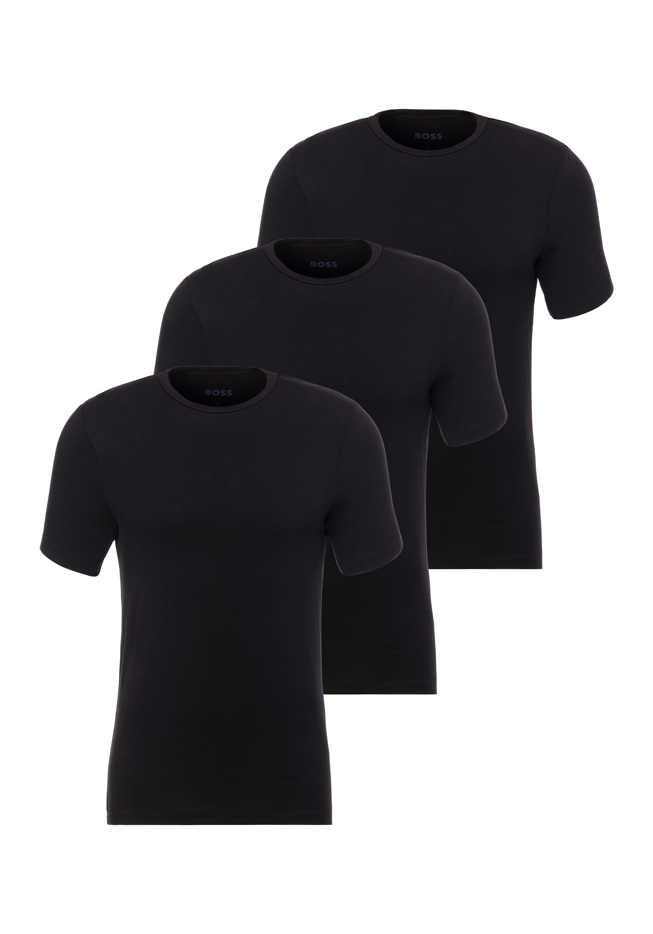 Image of BOSS T-Shirt "TShirt RN 3P Natura" 3 Stk. einfarbiges T-Shirt mit Markenlabel