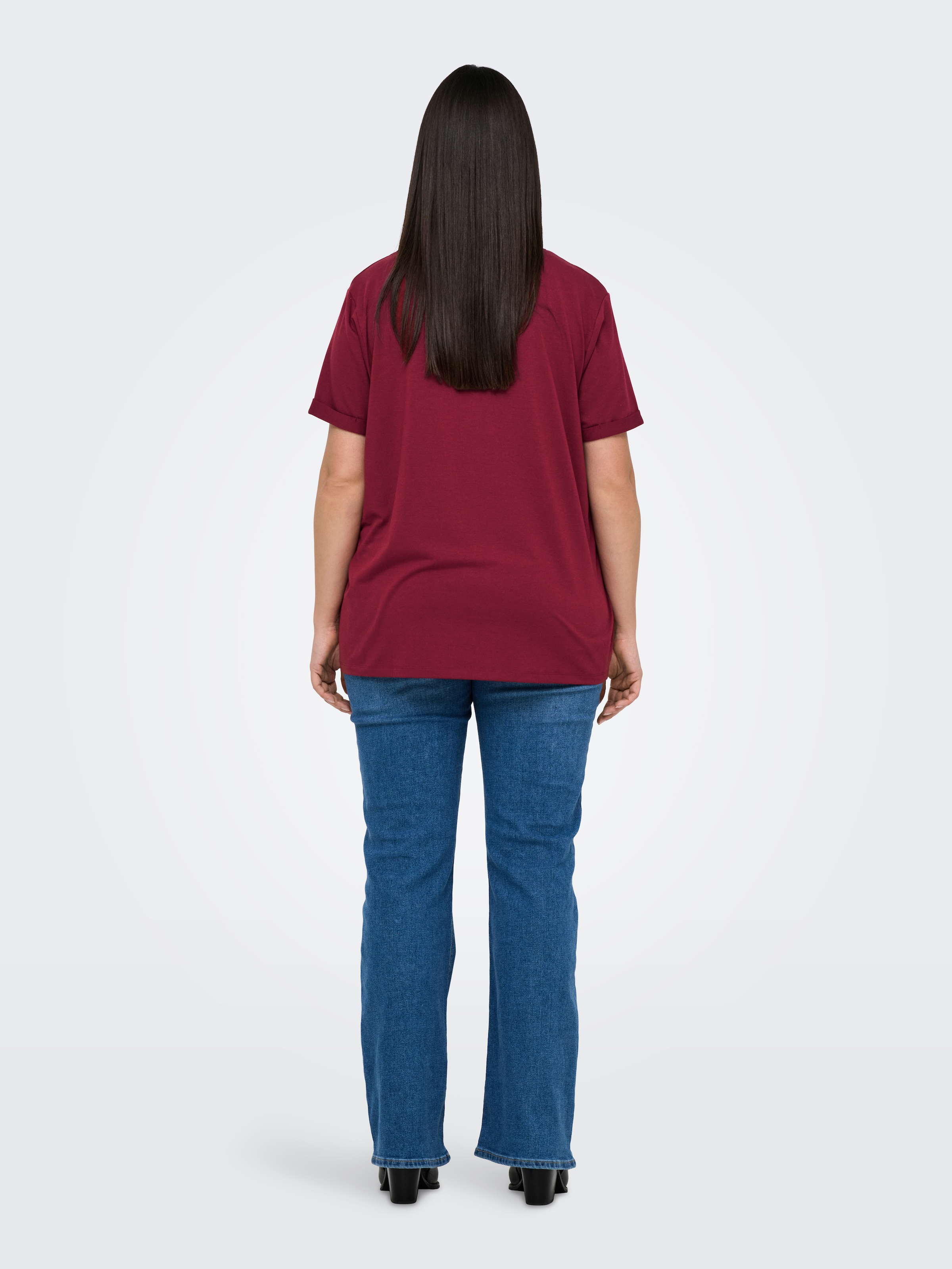 ONLY CARMAKOMA Kurzarmshirt »CARMOSTER S/S FOLD UP TOP JRS NOOS«