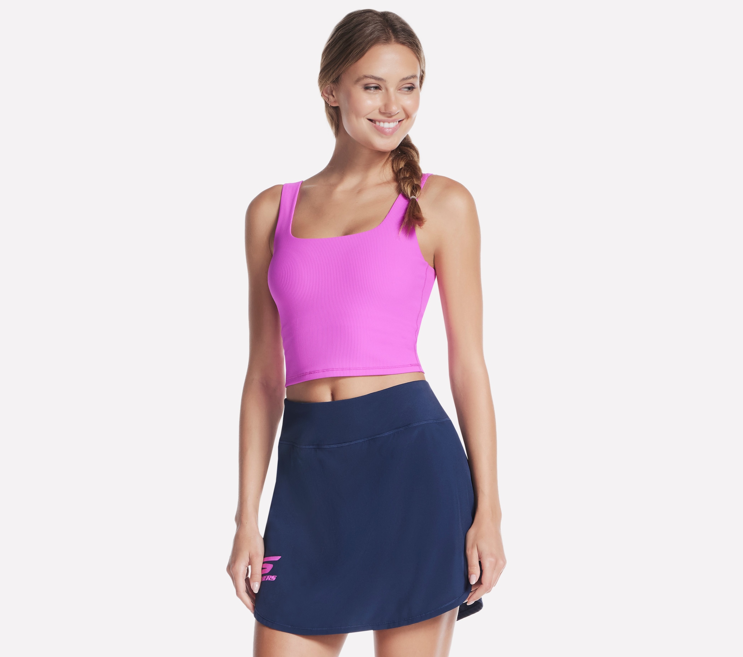 Image of Skechers Sport-BH mit stützendem Longline-Schnitt, feuchtigkeitsableitend