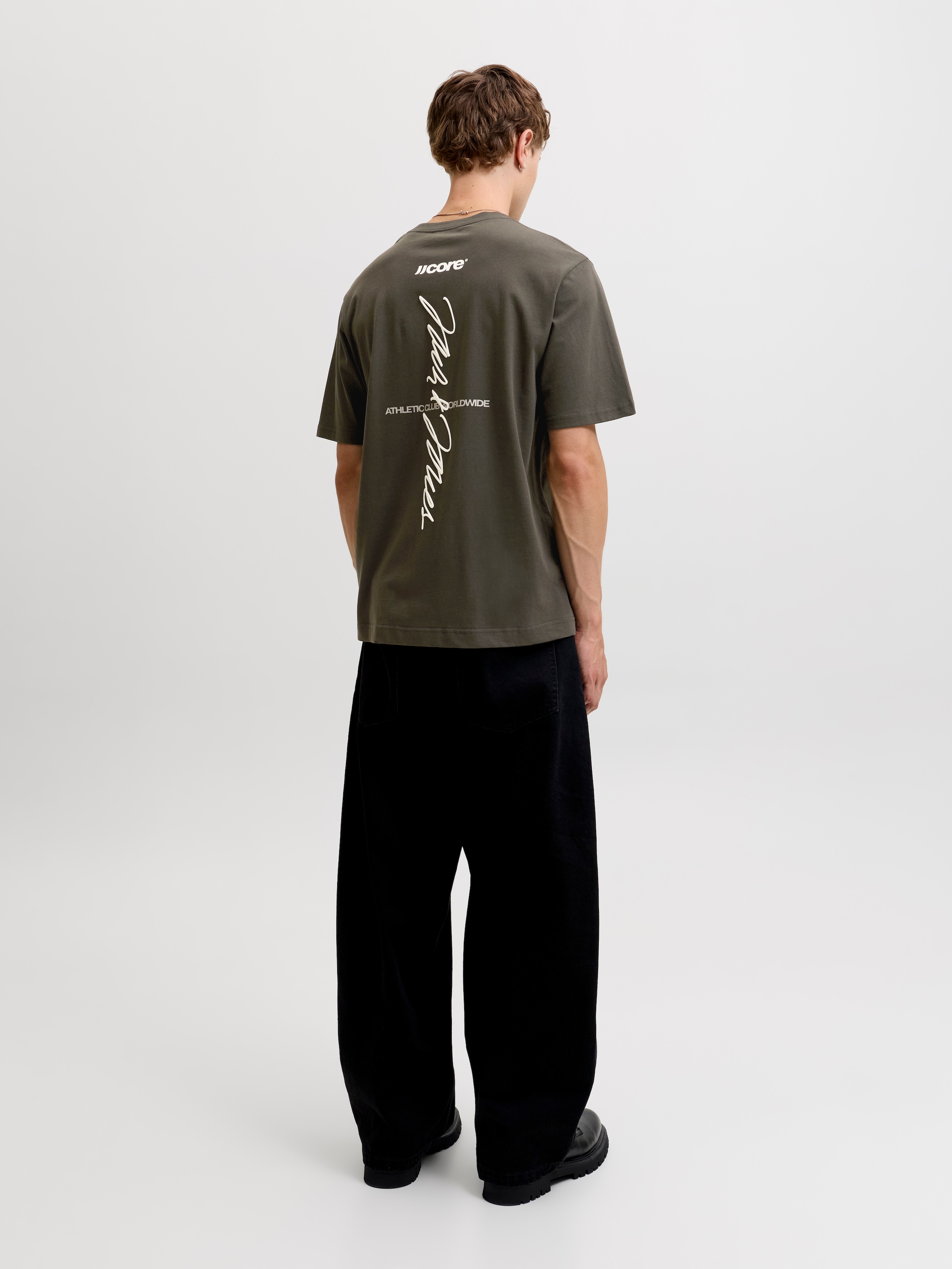 Jack & Jones Rundhalsshirt »JCOCLUB BACK SCRIPT TEE SS CREW NECK SN« Baumwolle, relaxed fit