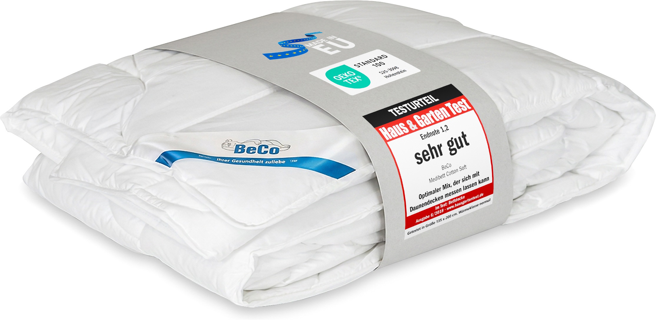 Image of Beco Microfaserbettdecke "Medibett Cotton Soft, Bettdecken für Sommer und Winter, Decke" 4-Jahreszeiten Füllung Polyester 1 Stk. tlg. Bettdecke 135x200 cm, allergiker geeignet (Hausstauballerker)
