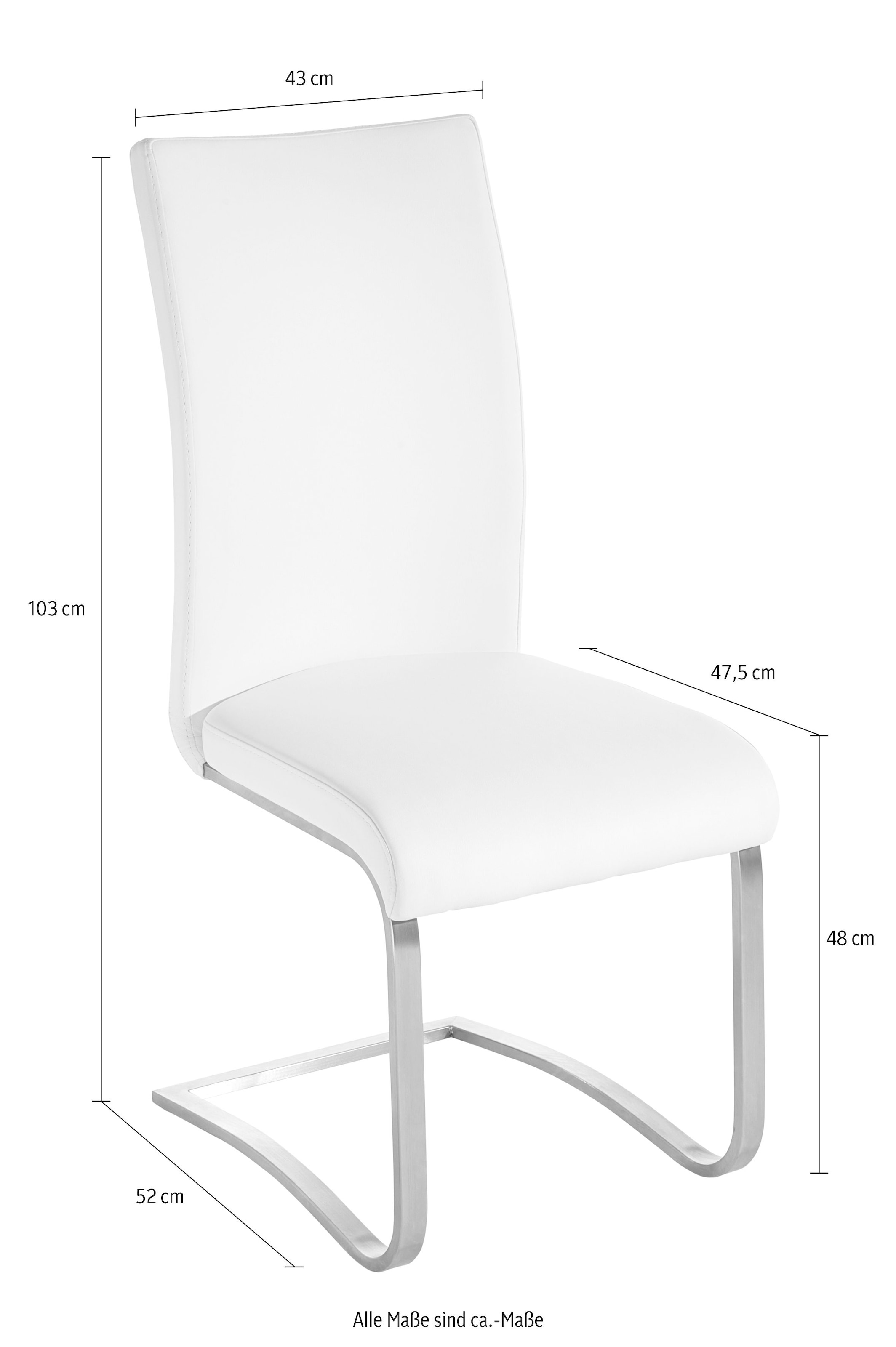 MCA furniture Freischwinger »Arco«, (Set), 2 St., Kunstleder, 2er-, 4er-, 6er-Set, Stuhl belastbar bis 130 Kg