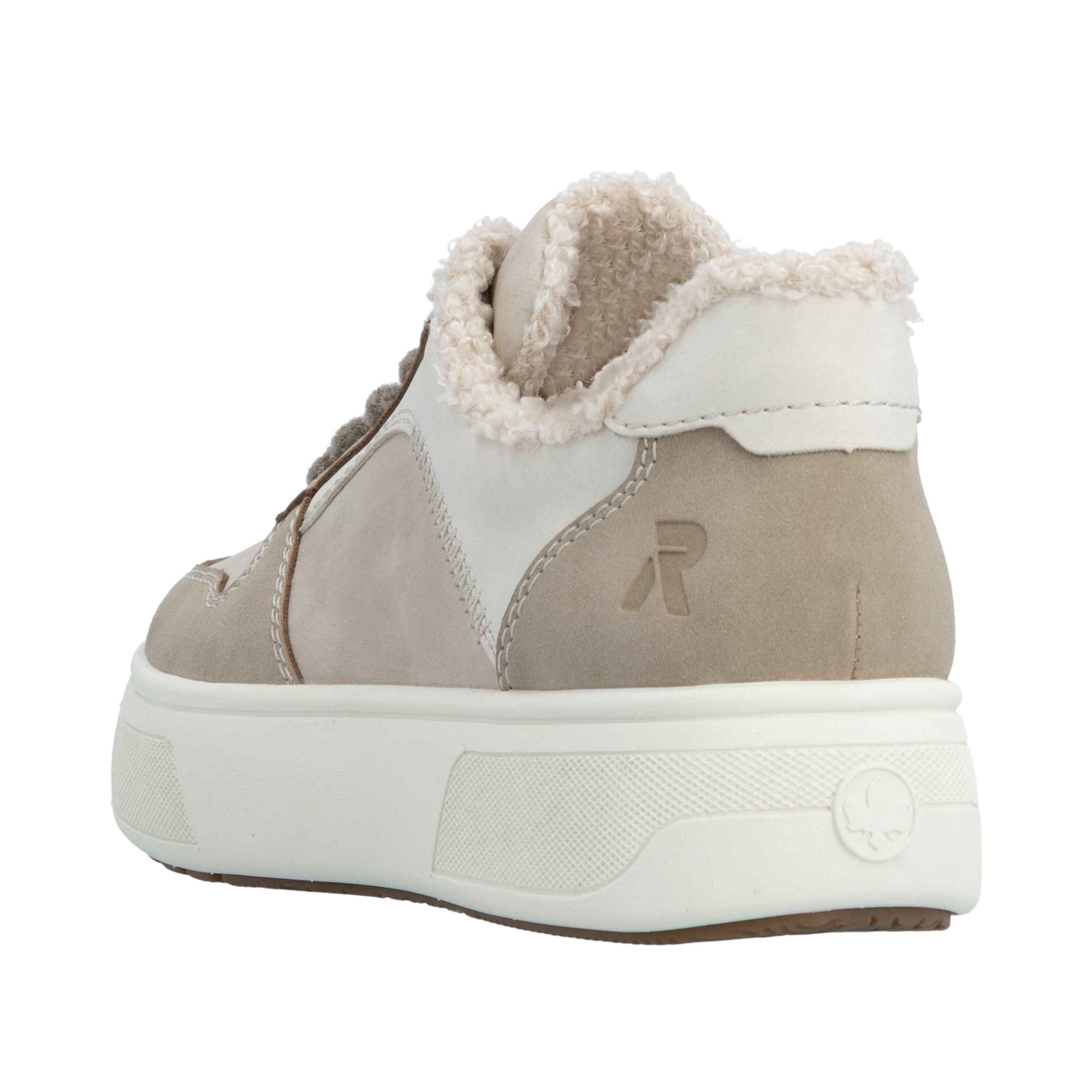 Rieker Baskets à plateforme  sneakers rétro, chaussure à lacets, chaussure basse avec doublure en teddy