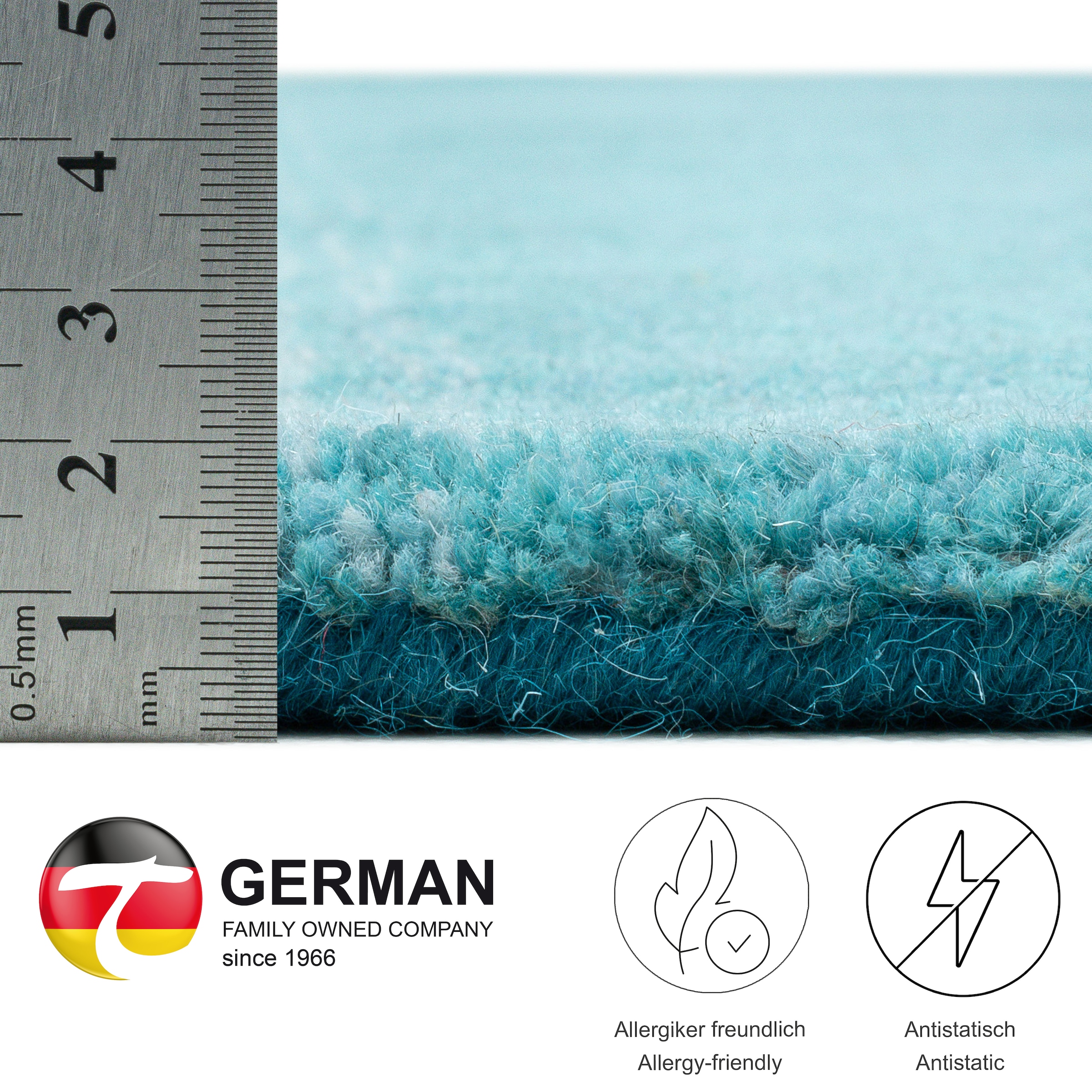THEKO Wollteppich »Wool Comfort«, rechteckig, 14 mm Höhe, Handweb Teppich, reine Wolle, handgewebt, brilliante Farben, Scandi