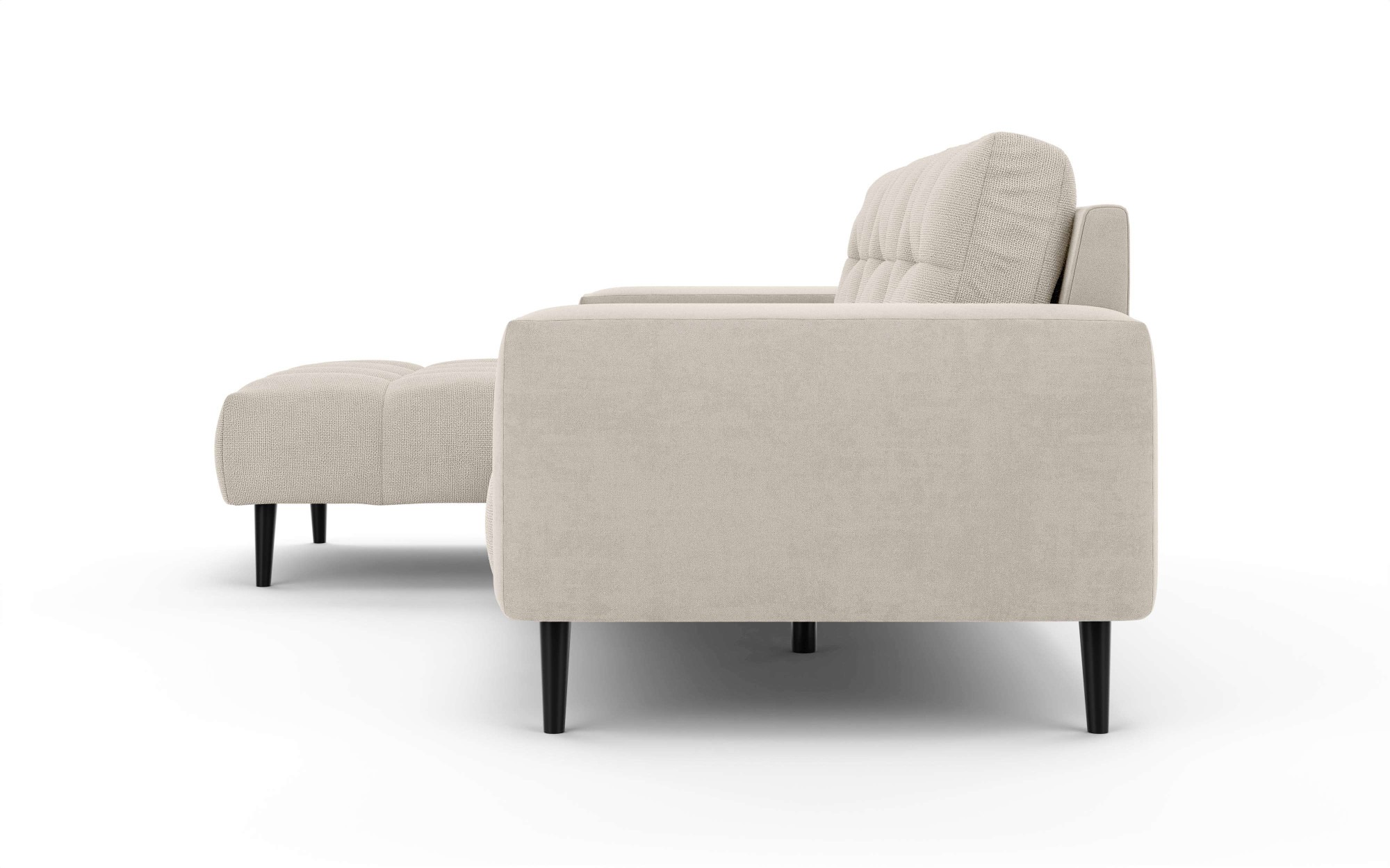 INOSIGN Ecksofa »SERINE mit Recamiere rechts/links bestellbar, Masse B/H/T 253/91/161 cm«, L-Form mit Wellenunterfederung, 3 Rückenkissen, ohne Bettfunktion