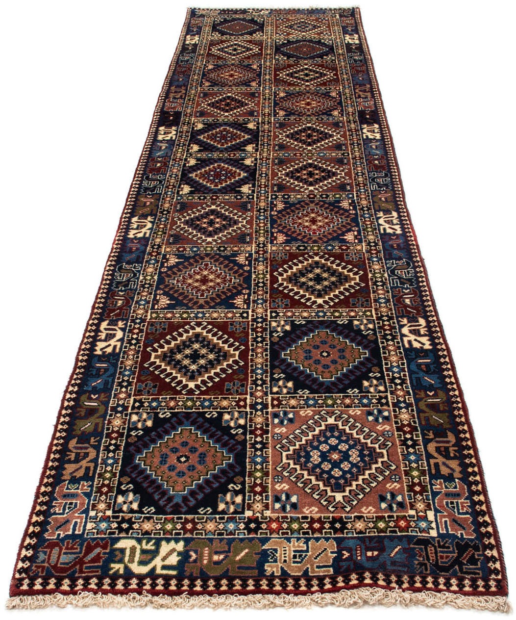 Image of morgenland Hochflor-Läufer »Yalameh Medaillon Rosso scuro 373 x 80 cm«, rechteckig, 1 mm Höhe, Unikat mit Zertifikat bei Ackermann Versand Schweiz