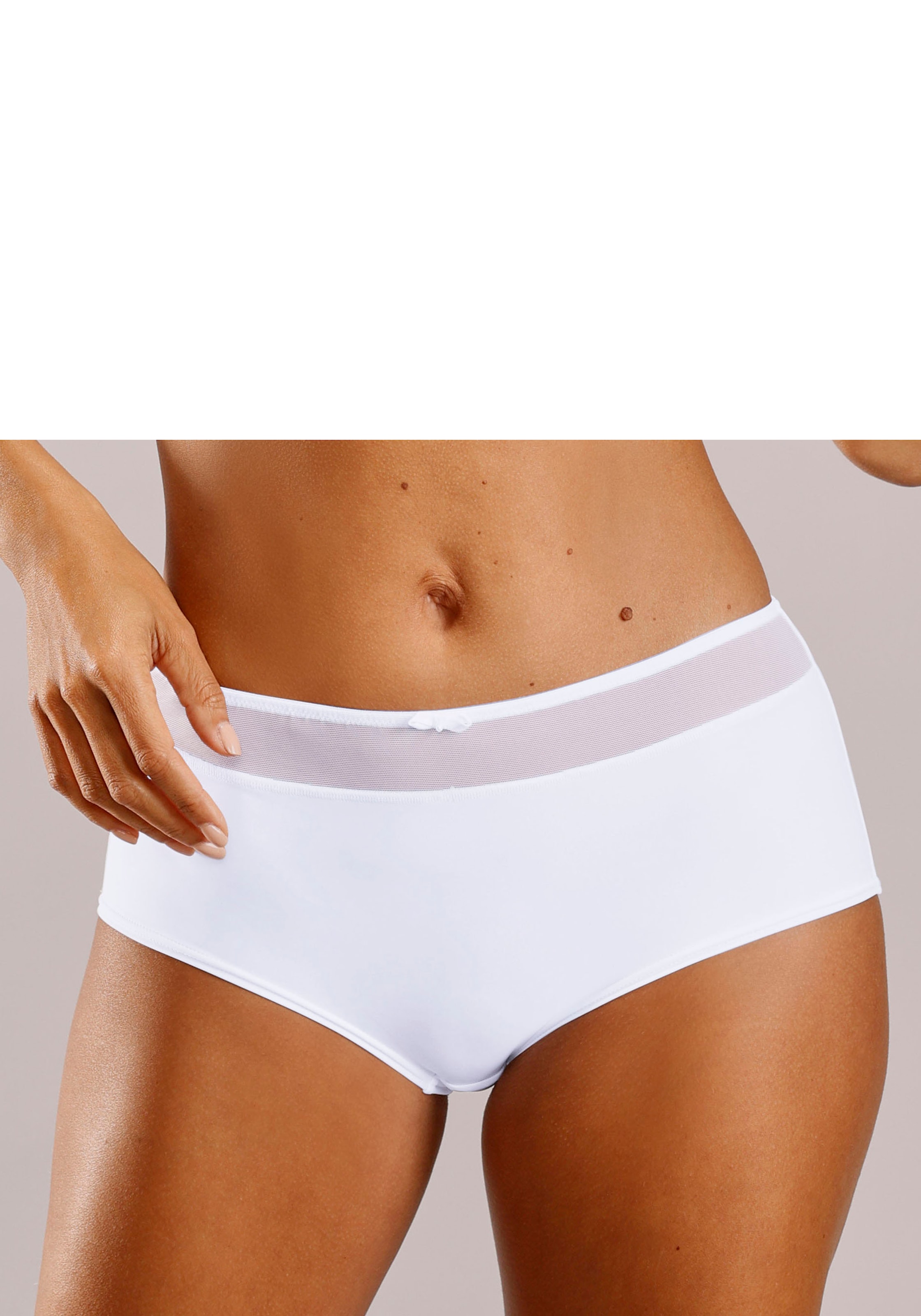 Panty, mit transparentem Bund und Zierschleife