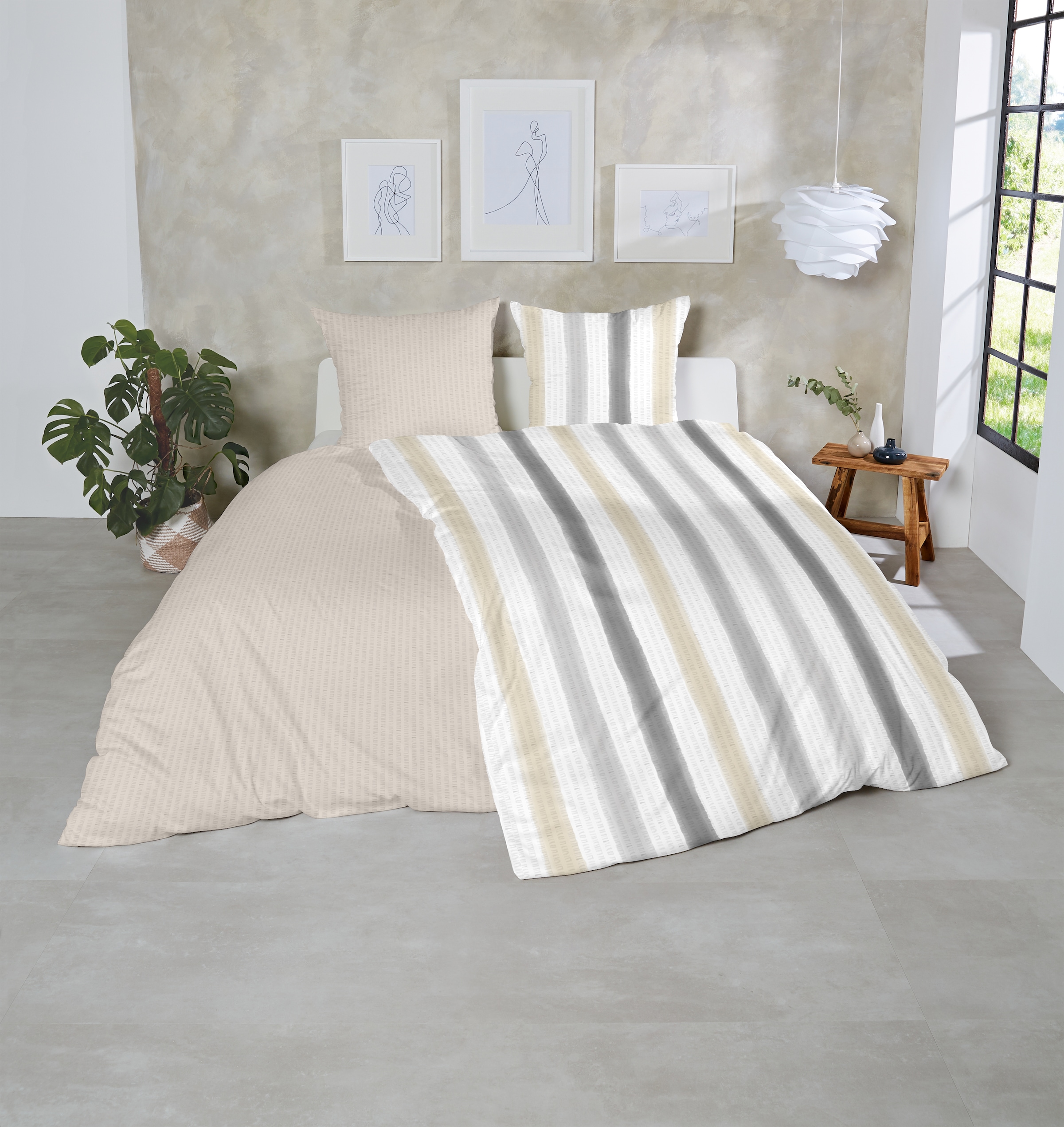 Primera Linge de lit »Soft-Seersucker-Bettwäsche Uni« 2