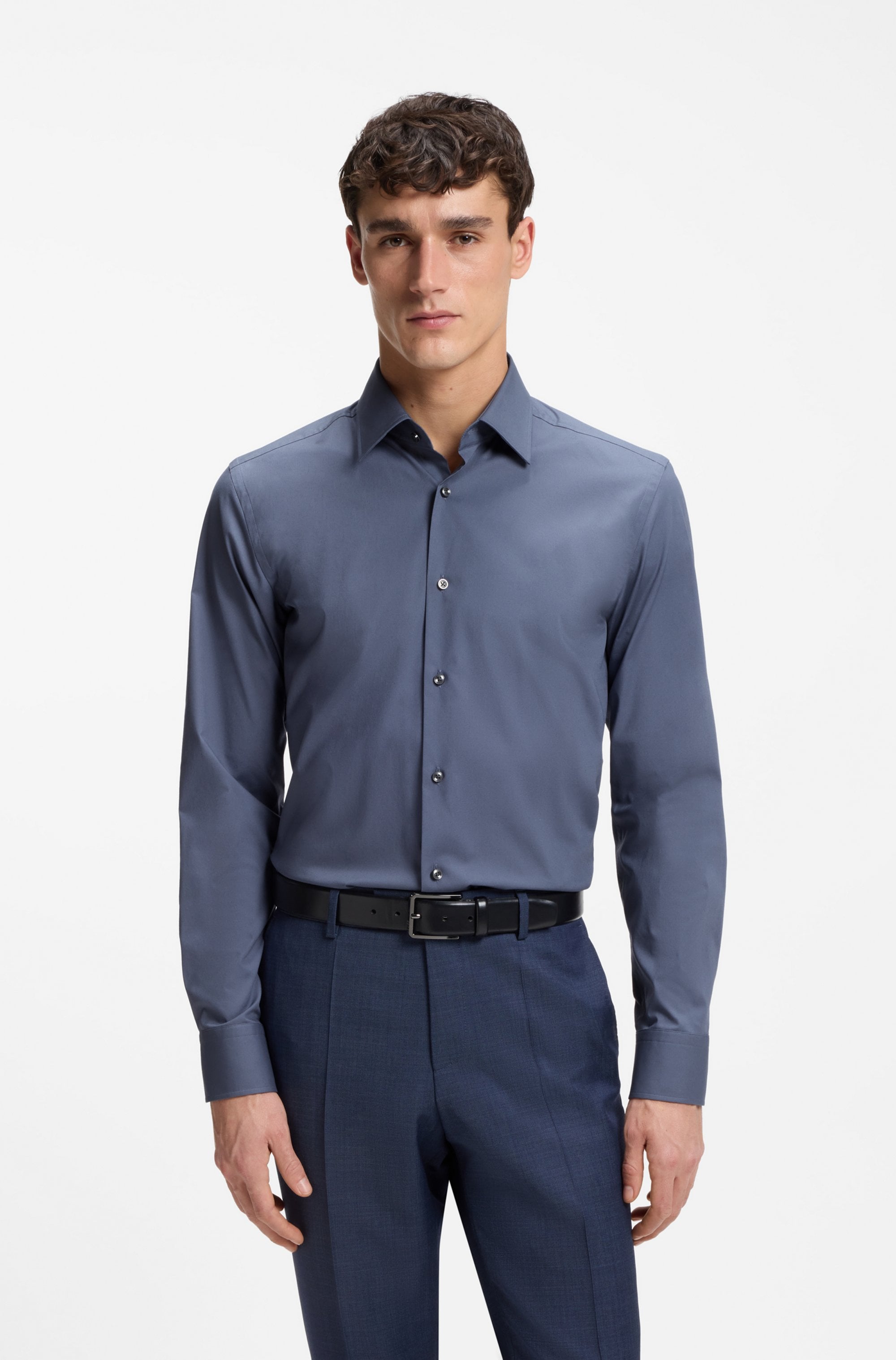 BOSS Chemise d'affaires »Hank« Kentkragen, Slim-Fit, bügelleichte Qualität