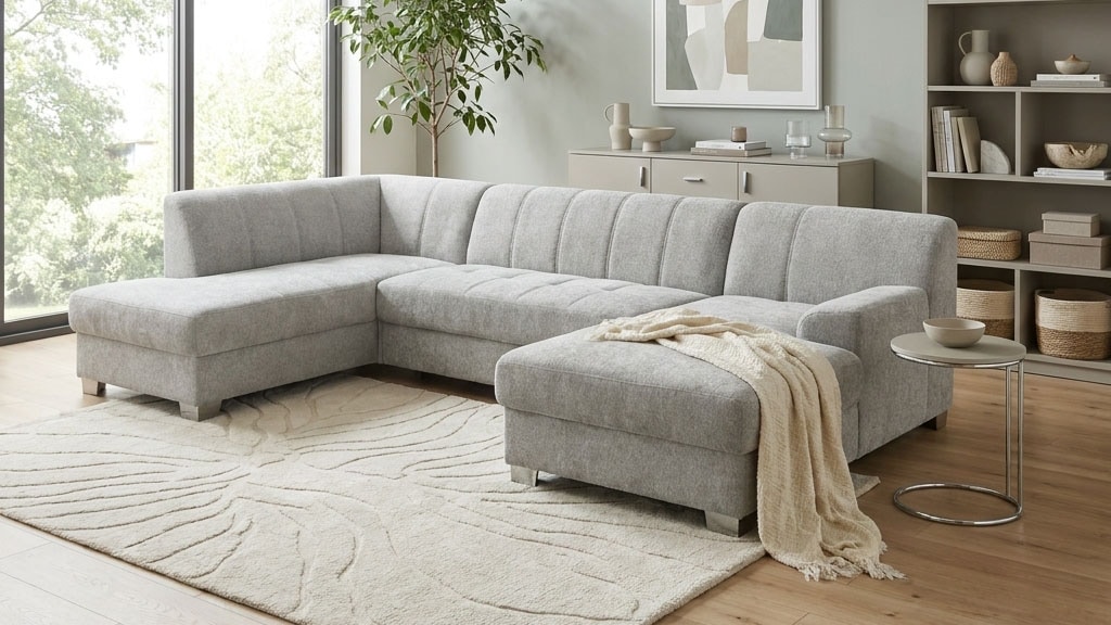 GOODproduct Wohnlandschaft »Lolland 296 x 195 cm, modern, mit Steppungen, gemütlich« U-Form, aus Pet Friendly Bezug