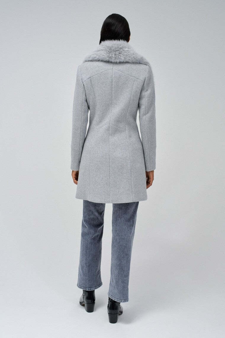 Salsa Walkjacke »Salsa Jeans Wollmantel Wool Coat With Fur Collar«