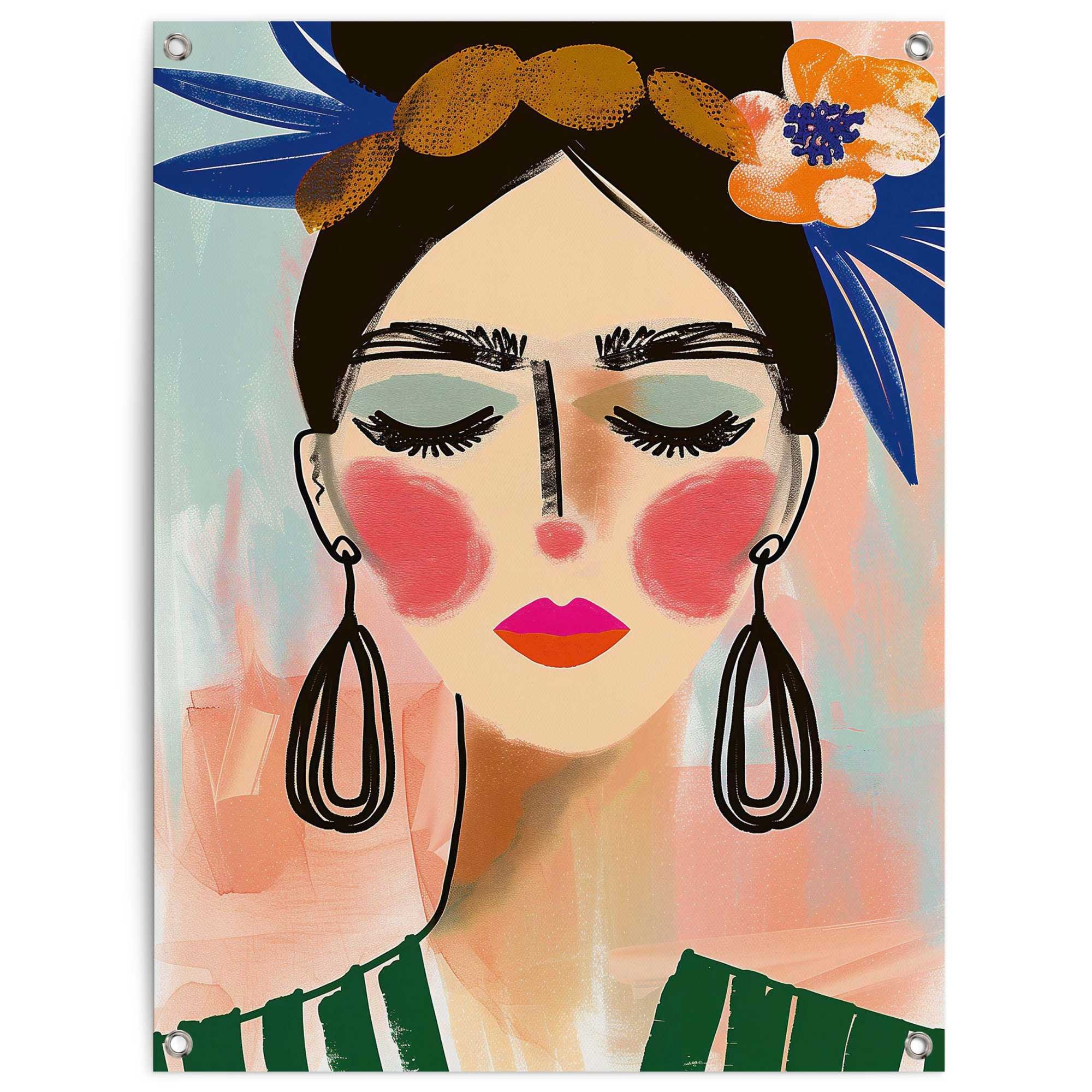 Image of Reinders Poster "Spring Face" Garten - Frau - Gesicht - Abstrakt - Mehrfarbig - Leinwand - Abstrakt