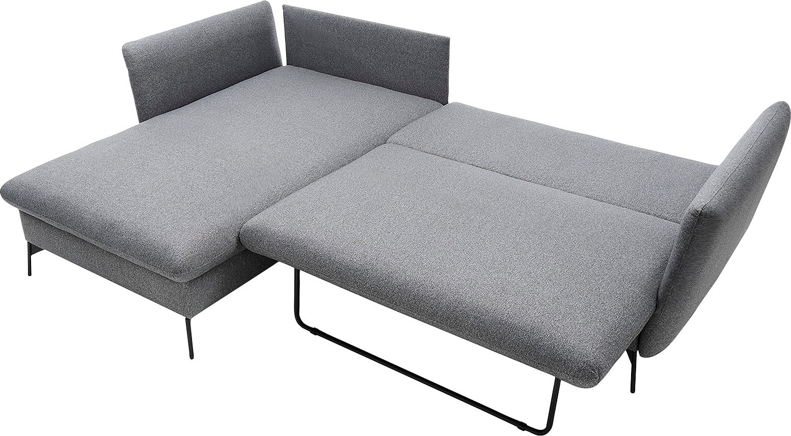 GOODproduct Canapé d'angle »LIVORNO,258 cm, L-Form,« fonction couchage et coffre (139/224cm), velours, structure, tissu tissé