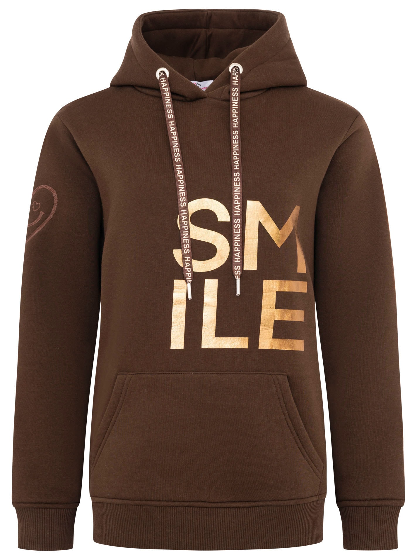 Zwillingsherz Hoodie »"Alissa Shiny"« glänzender Print, Daumenloch, Kordel, gesticktes Herz am Ärmel