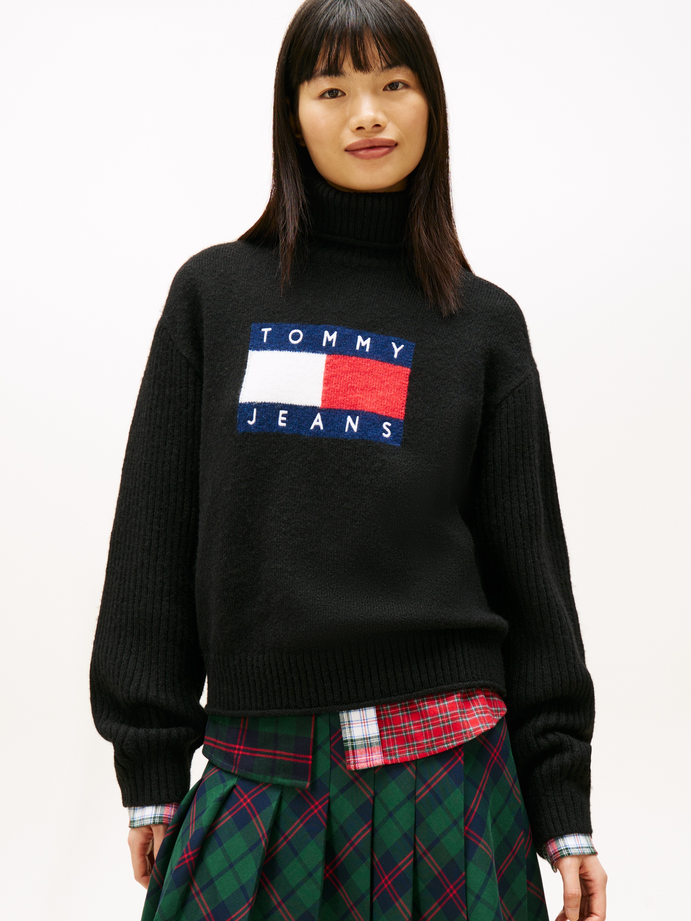 Image of Tommy Jeans Rollkragenpullover "TJW TURTLENECK FLAG SWEATER EXT"