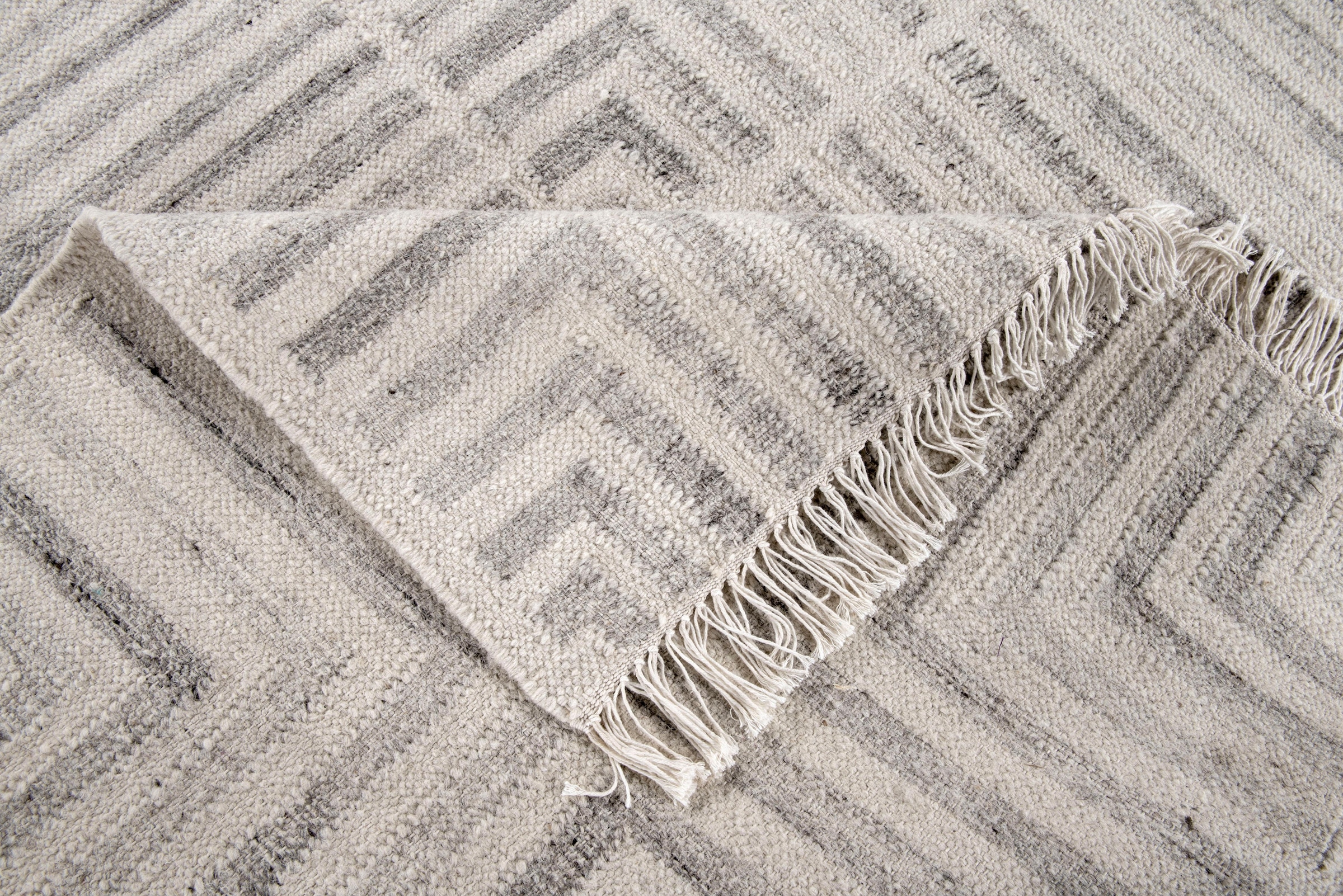 TOM TAILOR HOME Teppich »Square Kelim« rechteckig 5 mm Höhe handgewebt, mit Fransen, Boho-Style