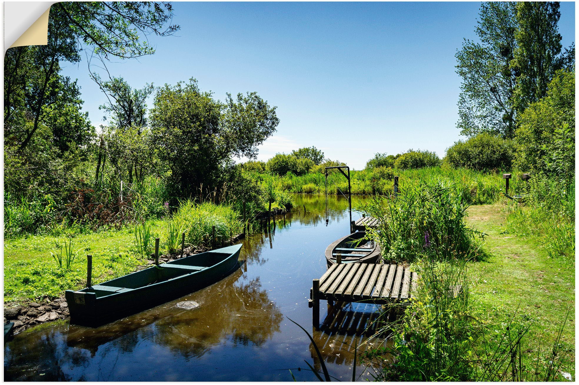 Image of Artland Wandbild »Naturlandschaft am Fluss in Frankreich«, Gewässer, (1 St.), in vielen Grössen & Produktarten - Alubild / Outdoorbild für den Aussenbereich, Leinwandbild, Poster, Wandaufkleber / Wandtattoo auch für Badezimmer geeignet bei Ackermann Versa