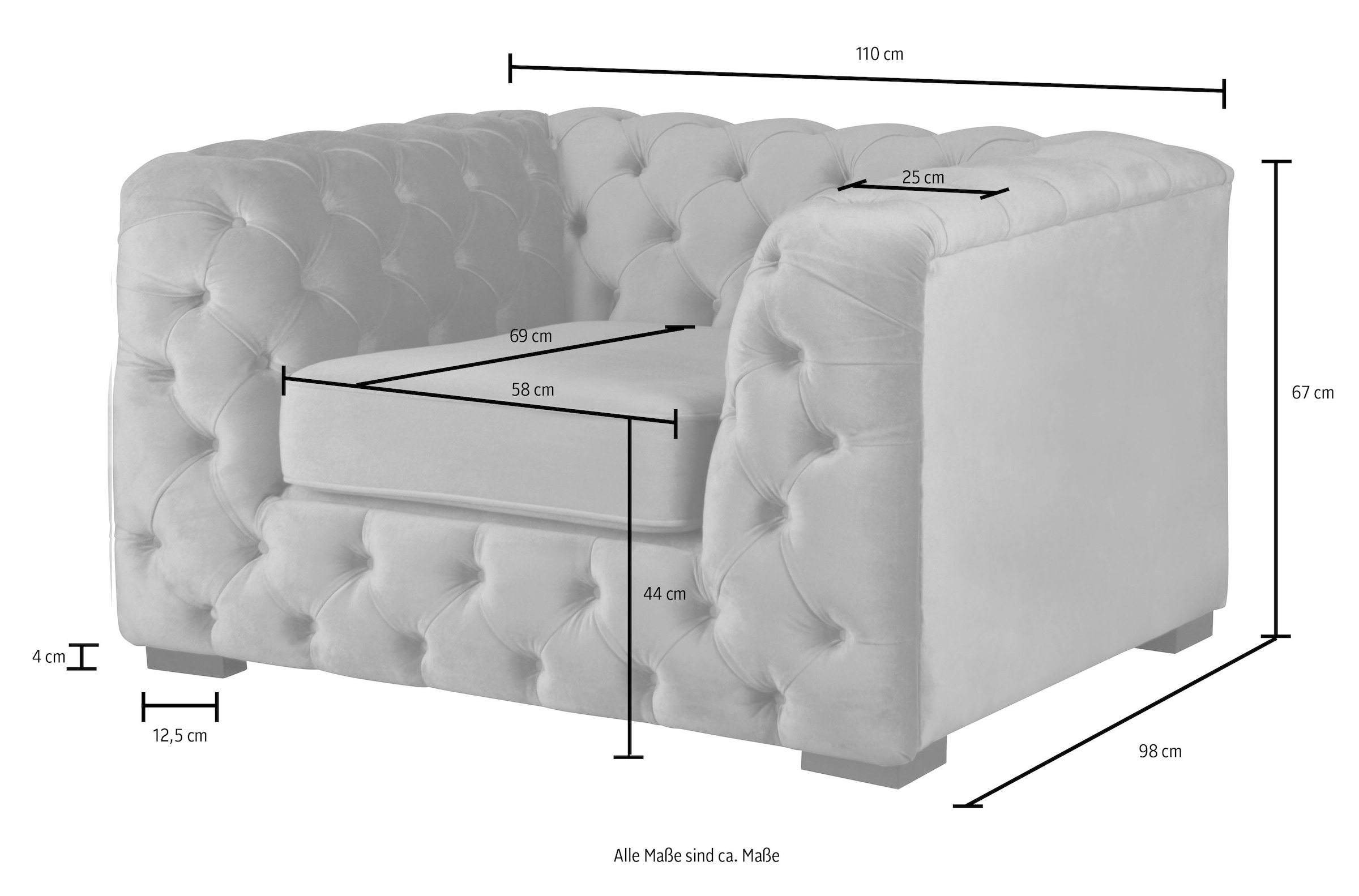 Guido Maria Kretschmer Home&Living Chesterfield-Sessel »Kalina«, mit klassischer Chesterfield-Knopfheftung, sehr hochwertige Qualität