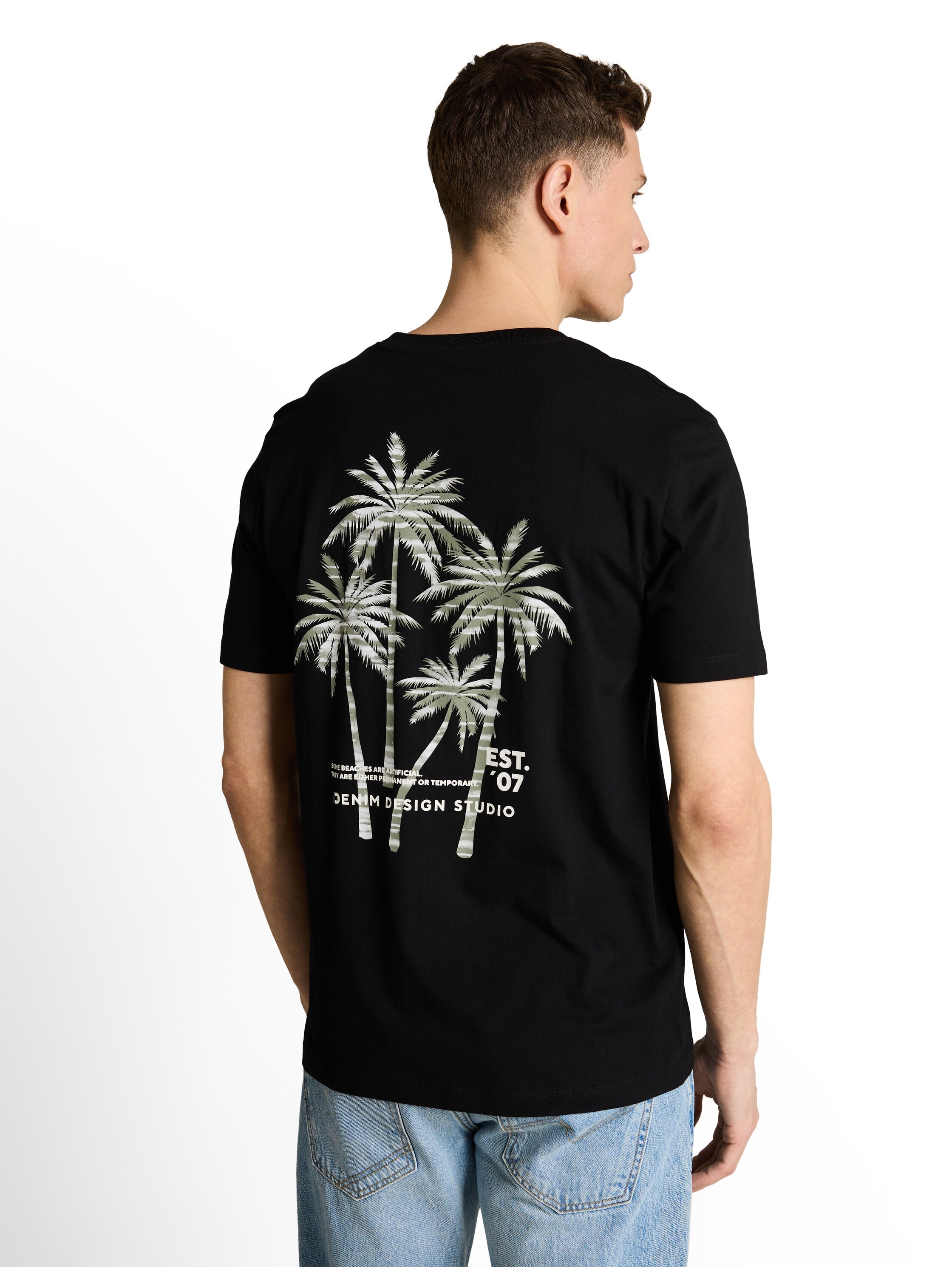 TOM TAILOR Denim T-shirt à manches courtes avec grand imprimé dans le dos
