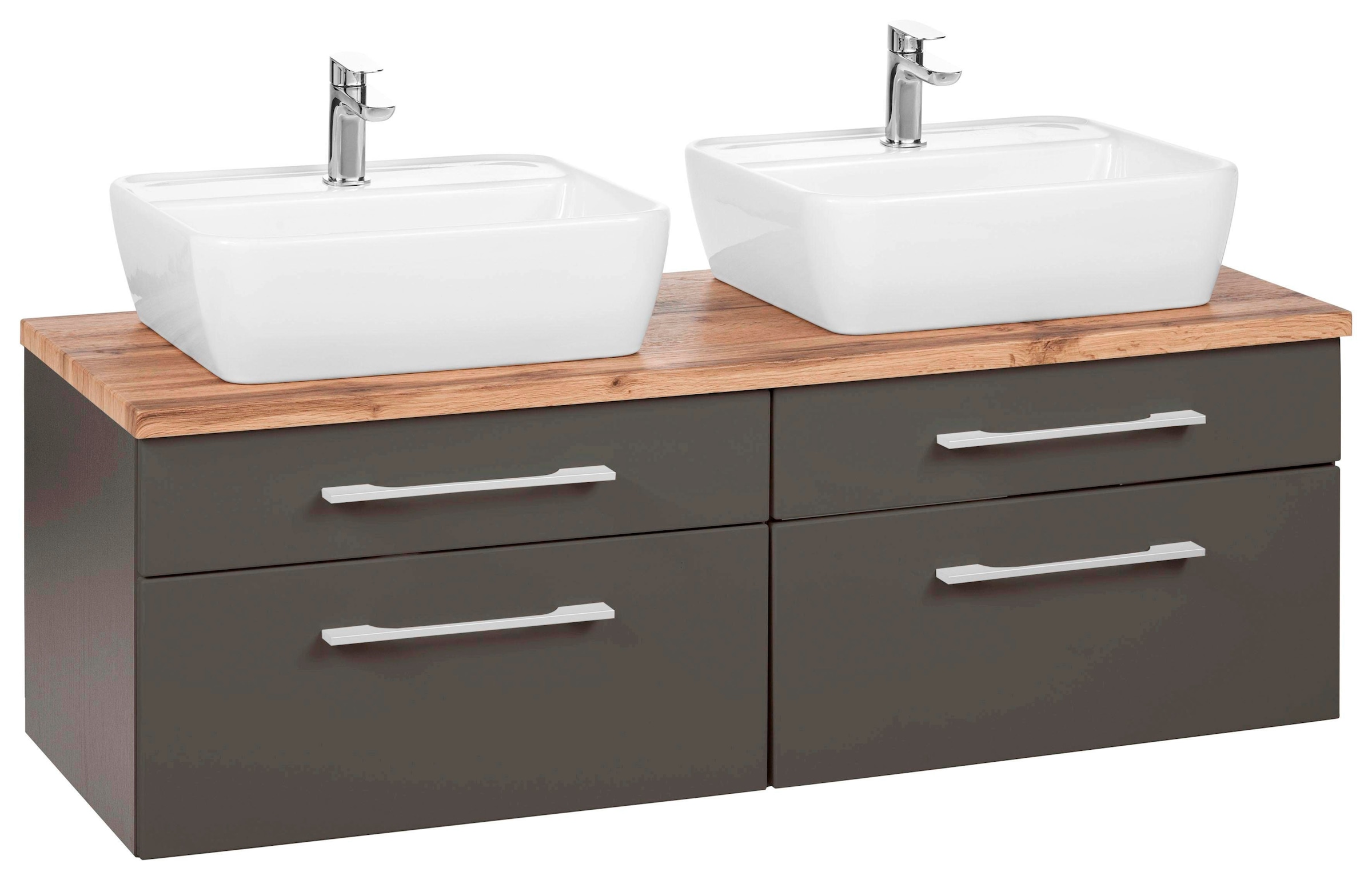 welltime Waschbeckenunterschrank »Davos«, Badmöbel, Waschtisch inkl. Waschbecken, Breite 120 cm