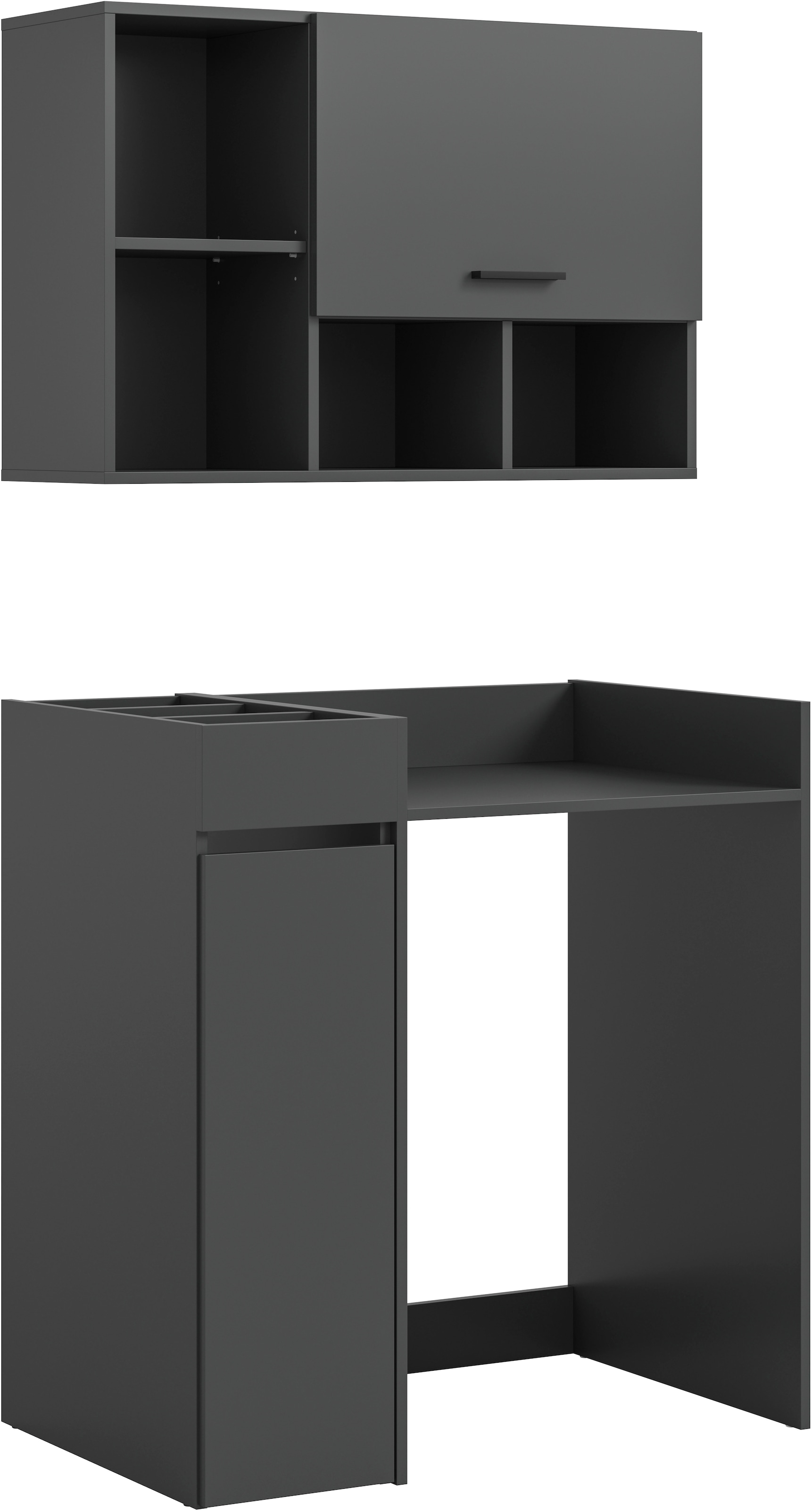 welltime Badmöbel-Set »FALAS, TOPSELLER!, 3-teilig, Hauswirtschaftsraum Set, Breite 95 cm« Set, bestehend aus: Waschmaschinenumbauschrank, Standregal & Hängeschrank, 3 Stk. tlg.