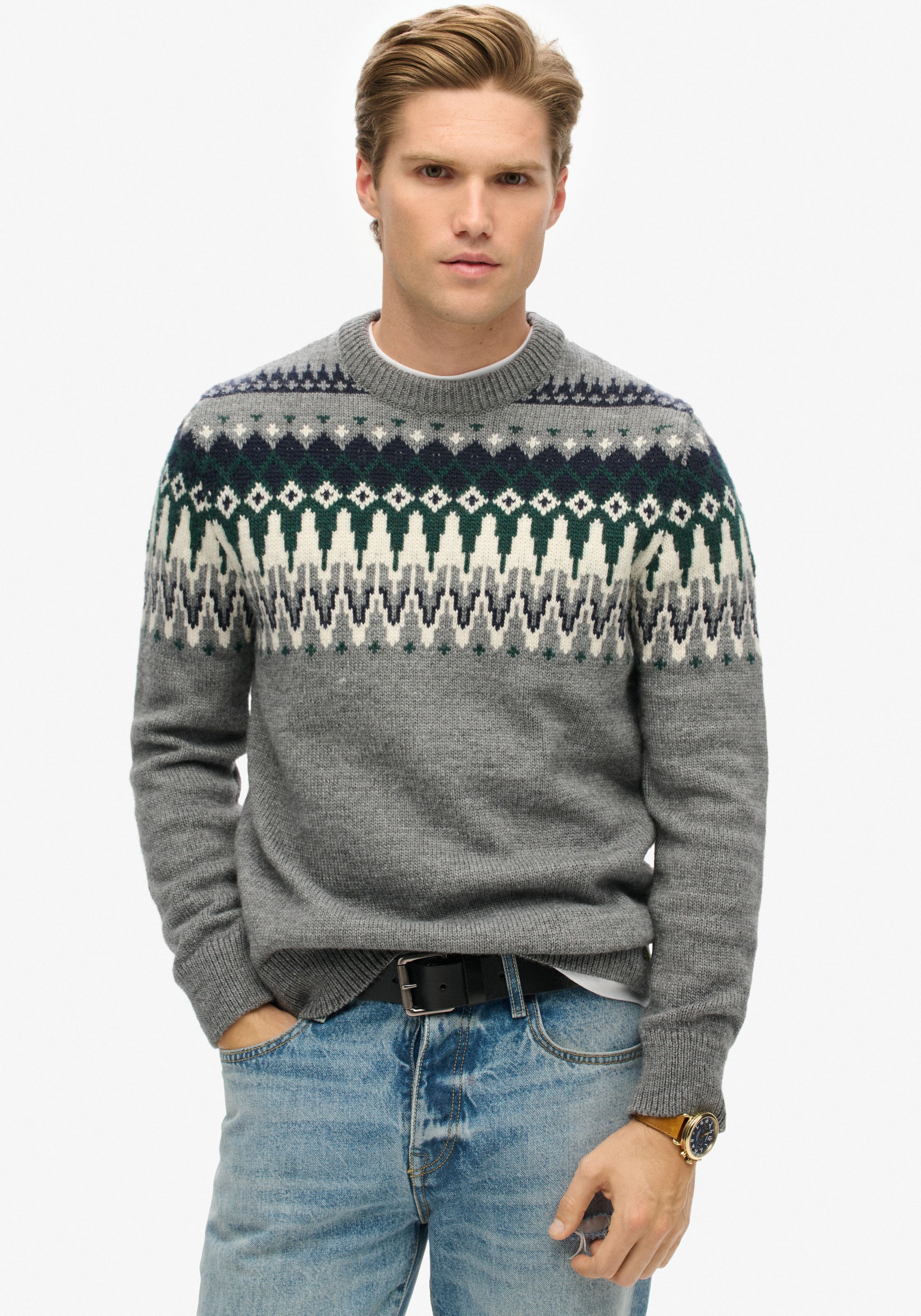 Rundhalspullover »FAIRISLE KNIT CREW JUMPER«