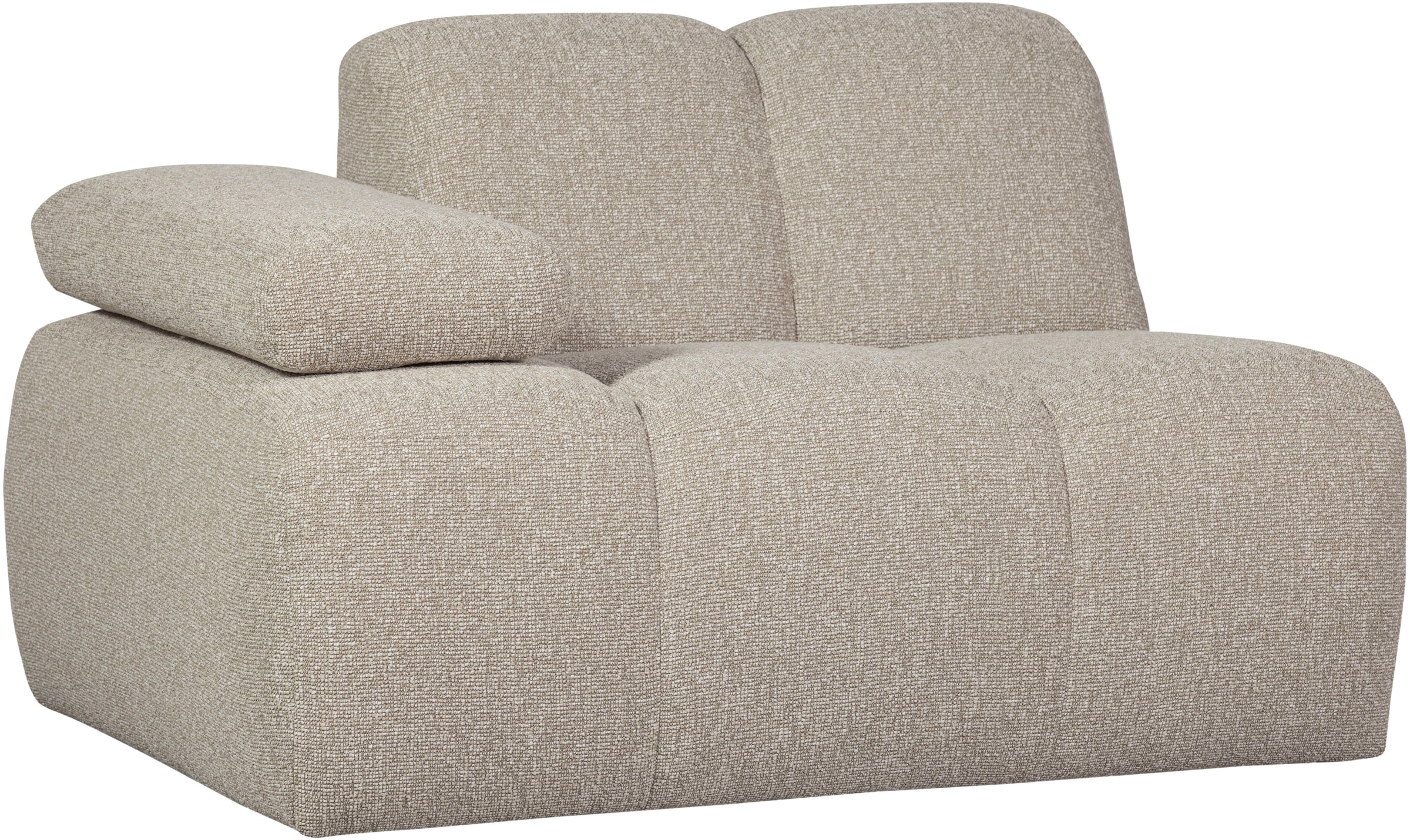 WOOOD Sofaelement »Mojo Bouclé-Bezug mit verstellbarer Armlehne B 124 x D 97 x H 74 cm« Maximale Verschleissfestigkeit, Tragkraft 120 kg, montiert geliefert