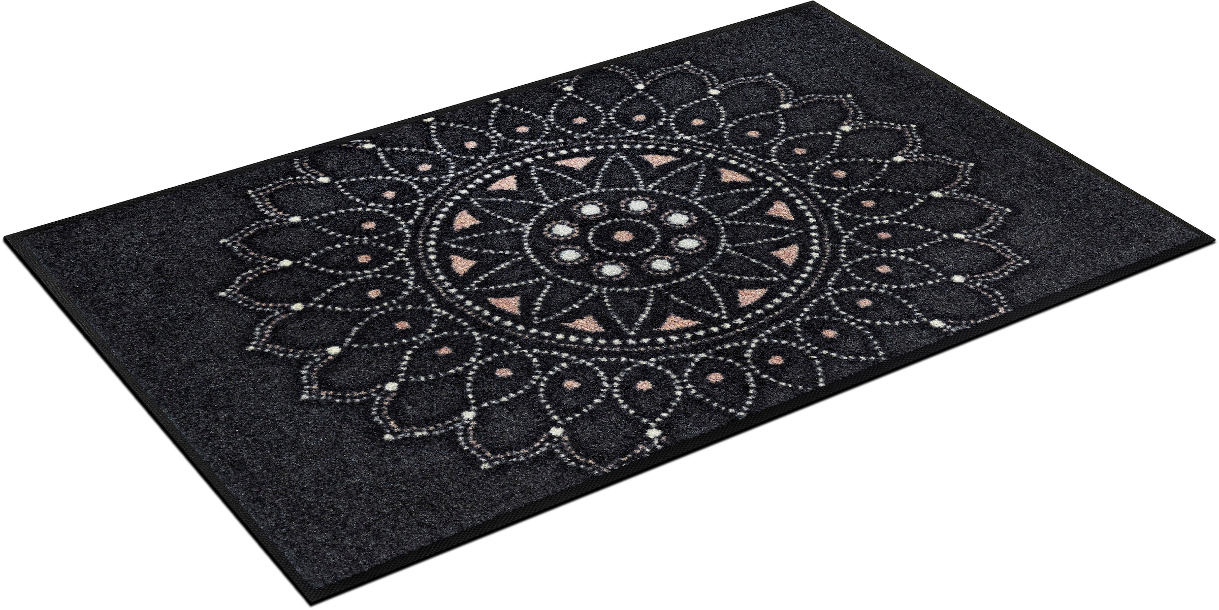 Image of wash+dry by Kleen-Tex Fussmatte "Purnima" rechteckig 7 mm Höhe Schmutzfangmatte, Mandala Motiv, rutschhemmend, waschbar