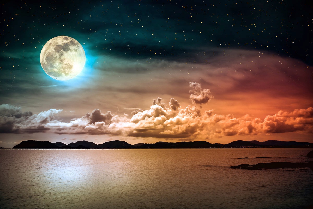 Image of Papermoon Fototapete "Meer bei Nacht"