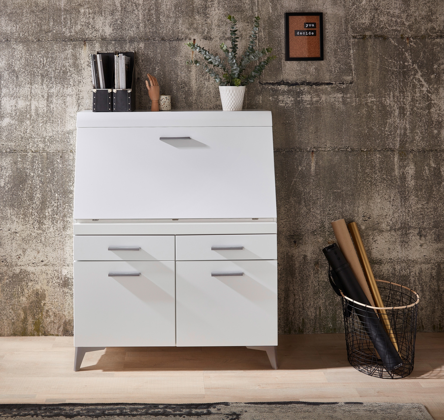 Innostyle Sekretär »SECRET« Stauraumschrank, mit Monitor-/Laptopfach, Soft-Close, Breite 98 cm