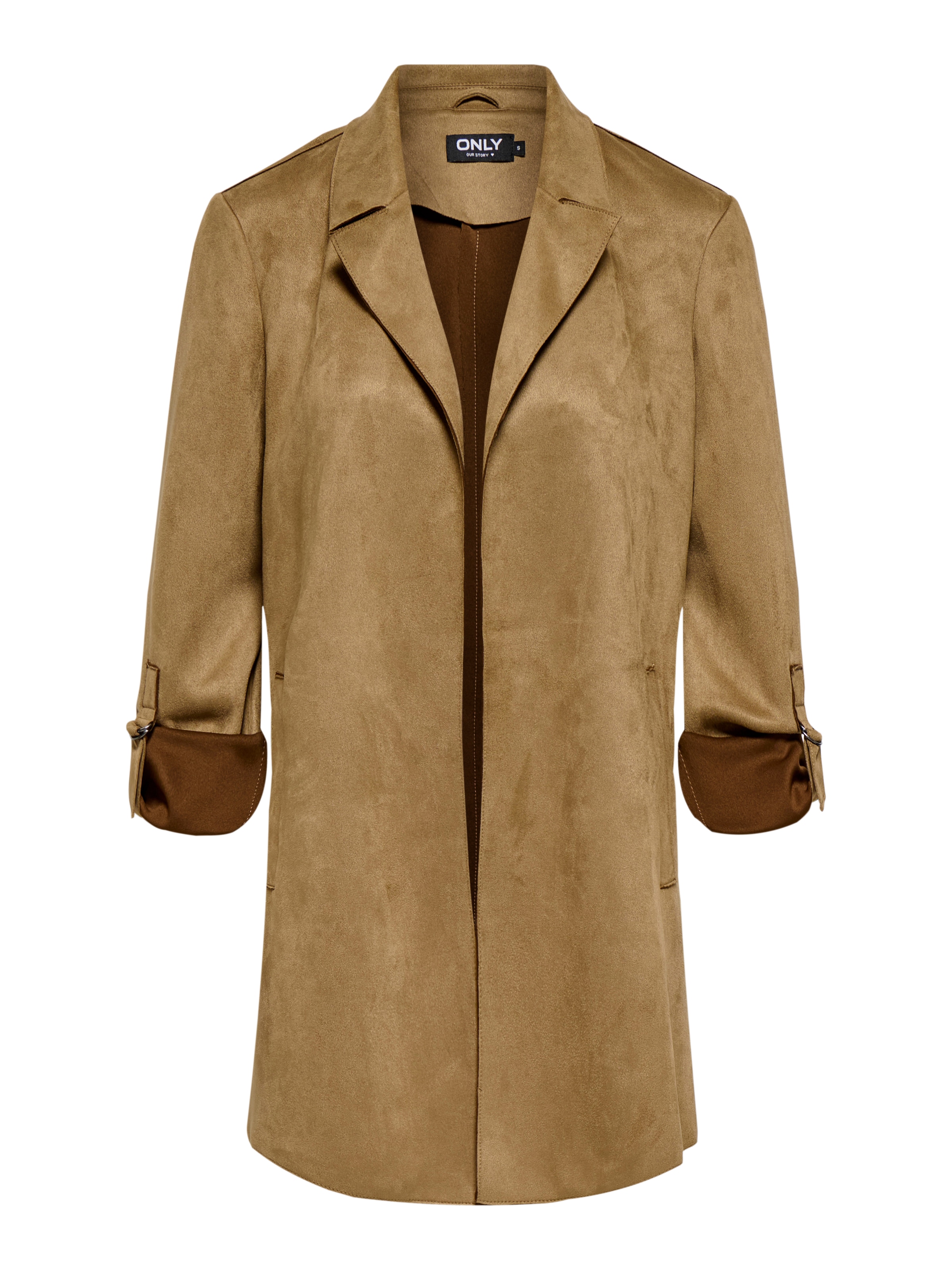 ONLY Langjacke »ONLJOLINE FAUX SUEDE COAT LIFE CC OTW« mit Reverskragen, weiches Wildlederimitat