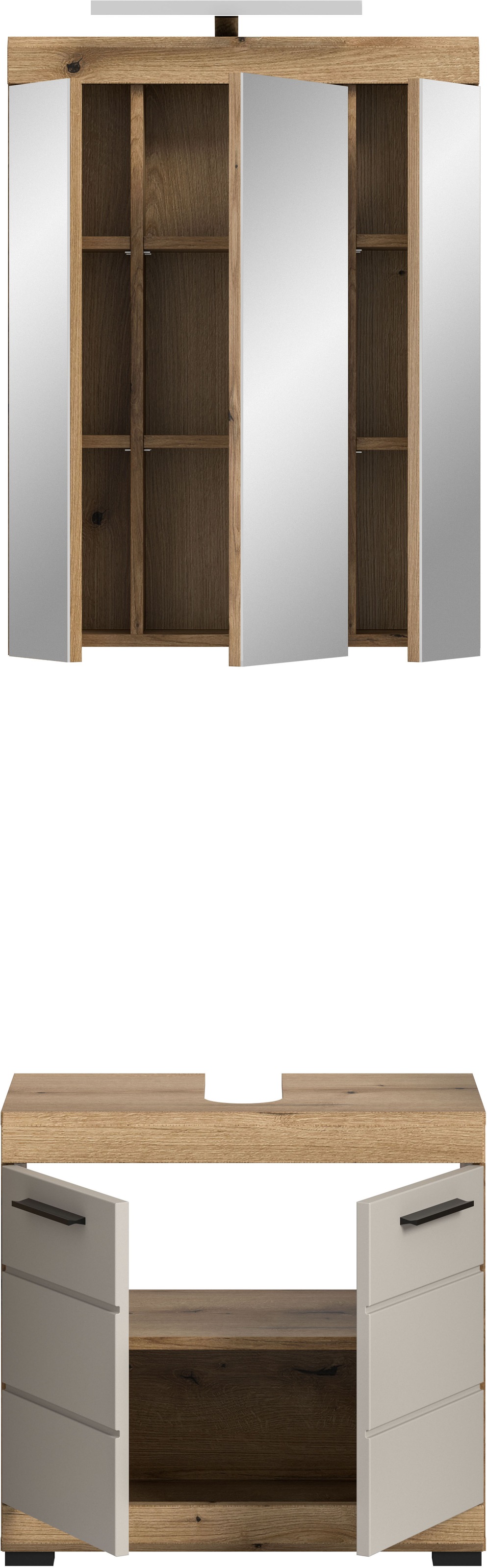 welltime Badmöbel-Set »Siena, 2 teilig, inklusive LED Beleuchtung, bestehend aus:« Set, TOPSELLER!, 