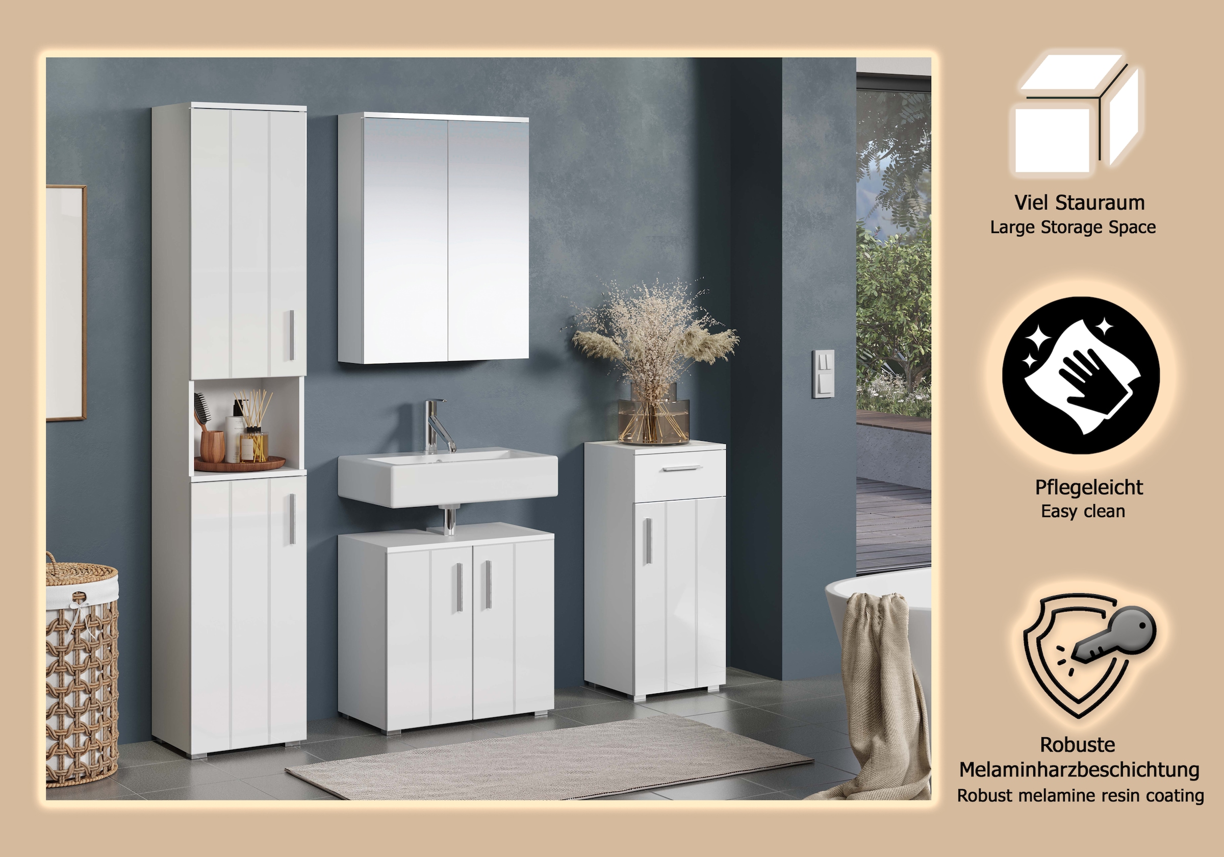 welltime Ensemble de salle de bains »Prag« Set, 4 cuis tlg.