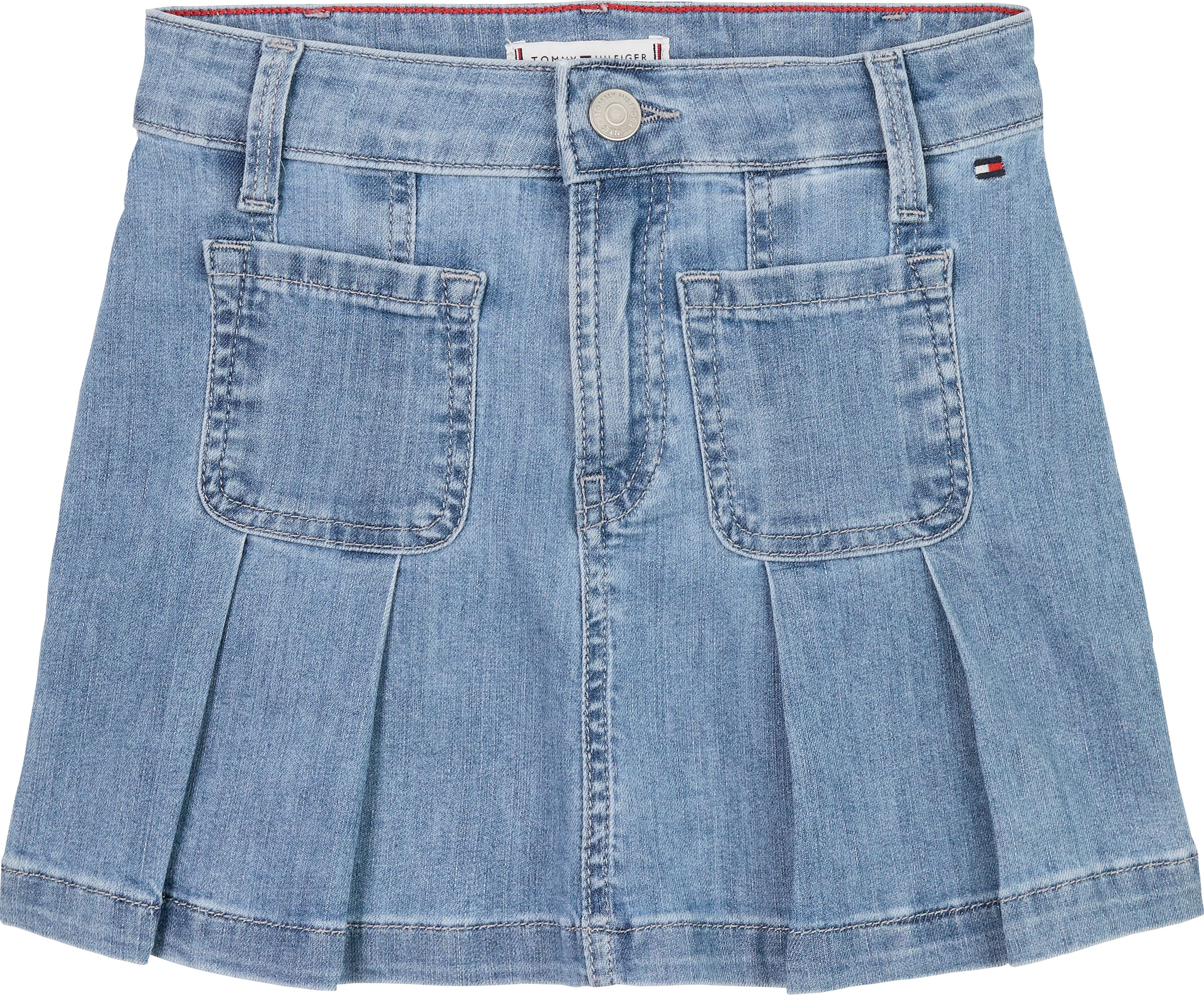 Tommy Hilfiger Faltenrock »DENIM SKIRT PLEATED«, in blauer Waschung