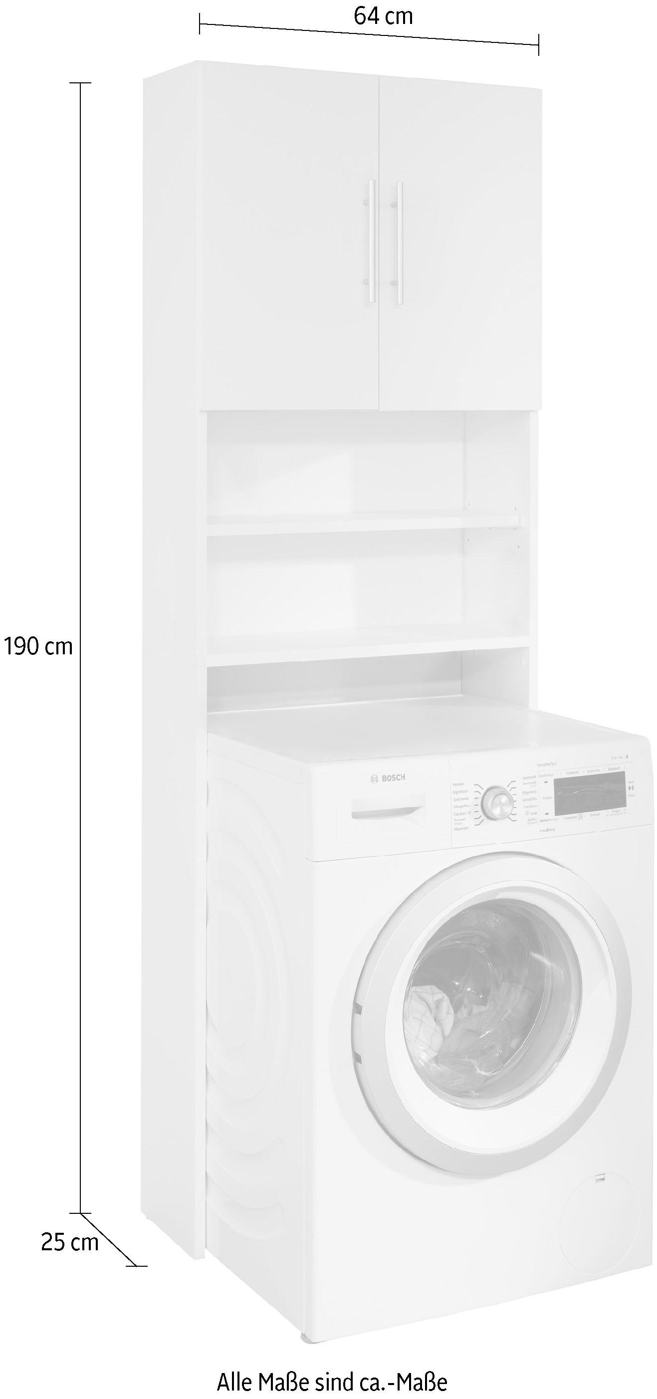 INOSIGN Waschmaschinenumbauschrank »Banta«, Waschmaschinenschrank im zeitlosen Weiss - Masse (B/T/H) 64/25/190 cm
