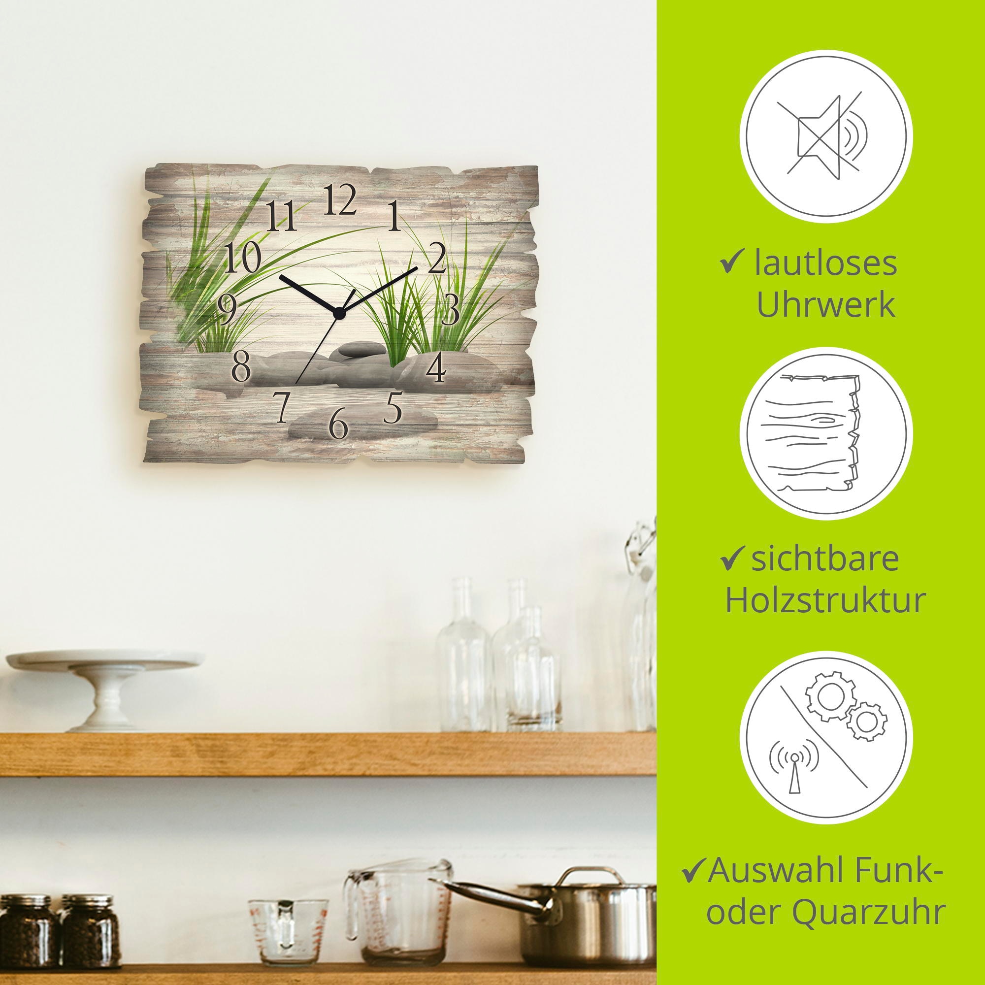 Artland Wanduhr »3 D Steine« wahlweise mit Quarz- oder Funkuhrwerk, lautlos ohne Tickgeräusche