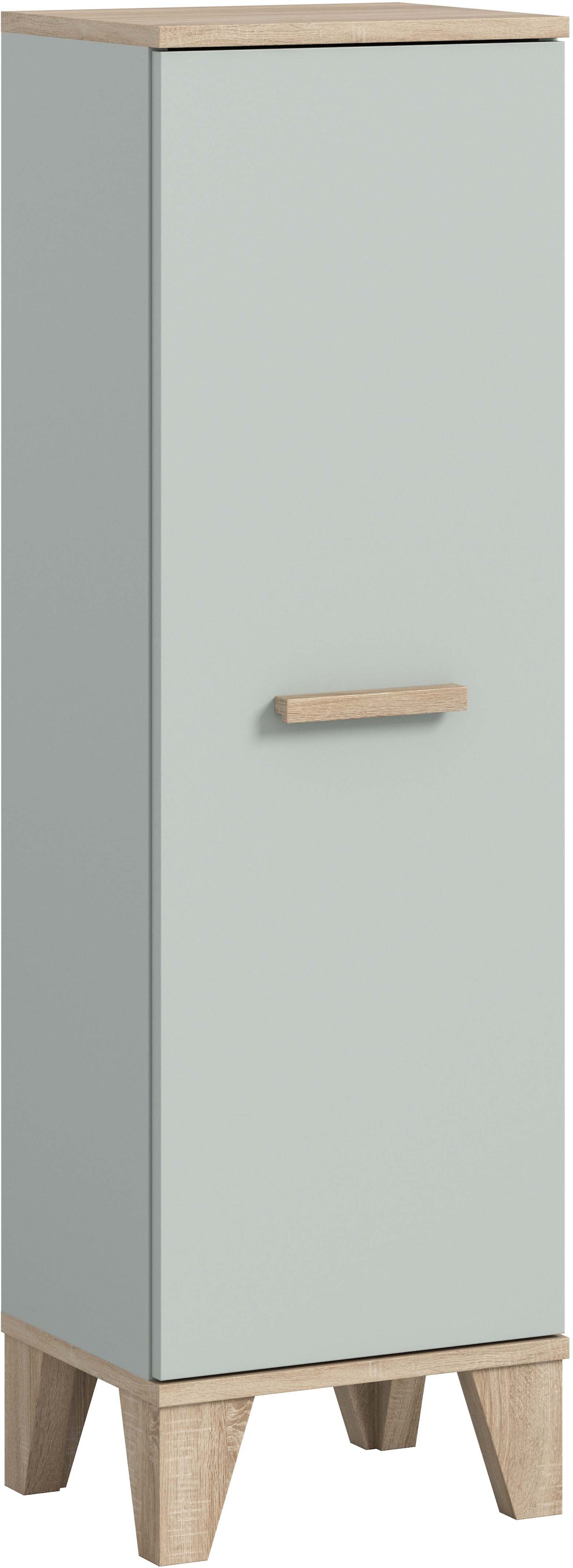 Image of welltime Midischrank "MINTTU, Höhe 116 cm, 1 Tür, 2 Einlegeböden, 3 Fächer" Türanschlag rechts und links montierbar, Badmöbel, Badschrank, Schrank, Kommode, Bad, Unterschrank